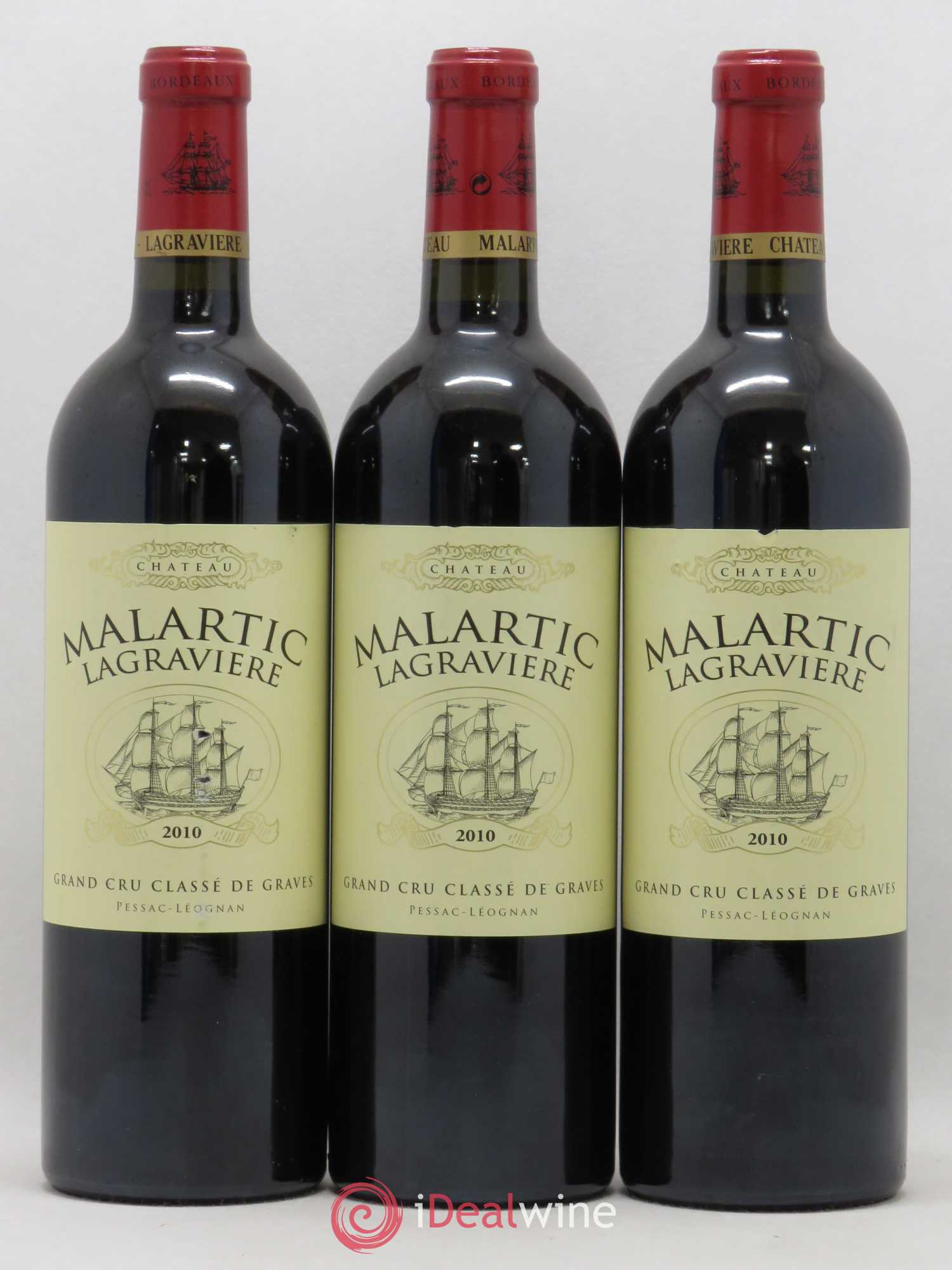 Château Malartic-Lagravière Cru Classé de Graves 2010 - Lot de 3 bouteilles - 0