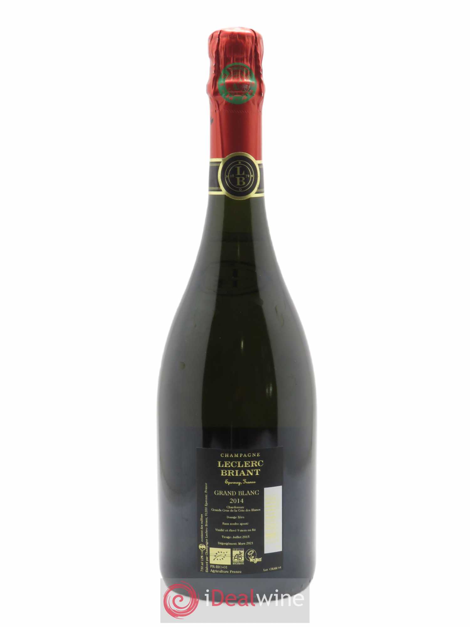 Grand blanc Blanc de Blancs Grand Cru Brut Nature Leclerc Briant 2014 - Lot of 1 bottle - 1