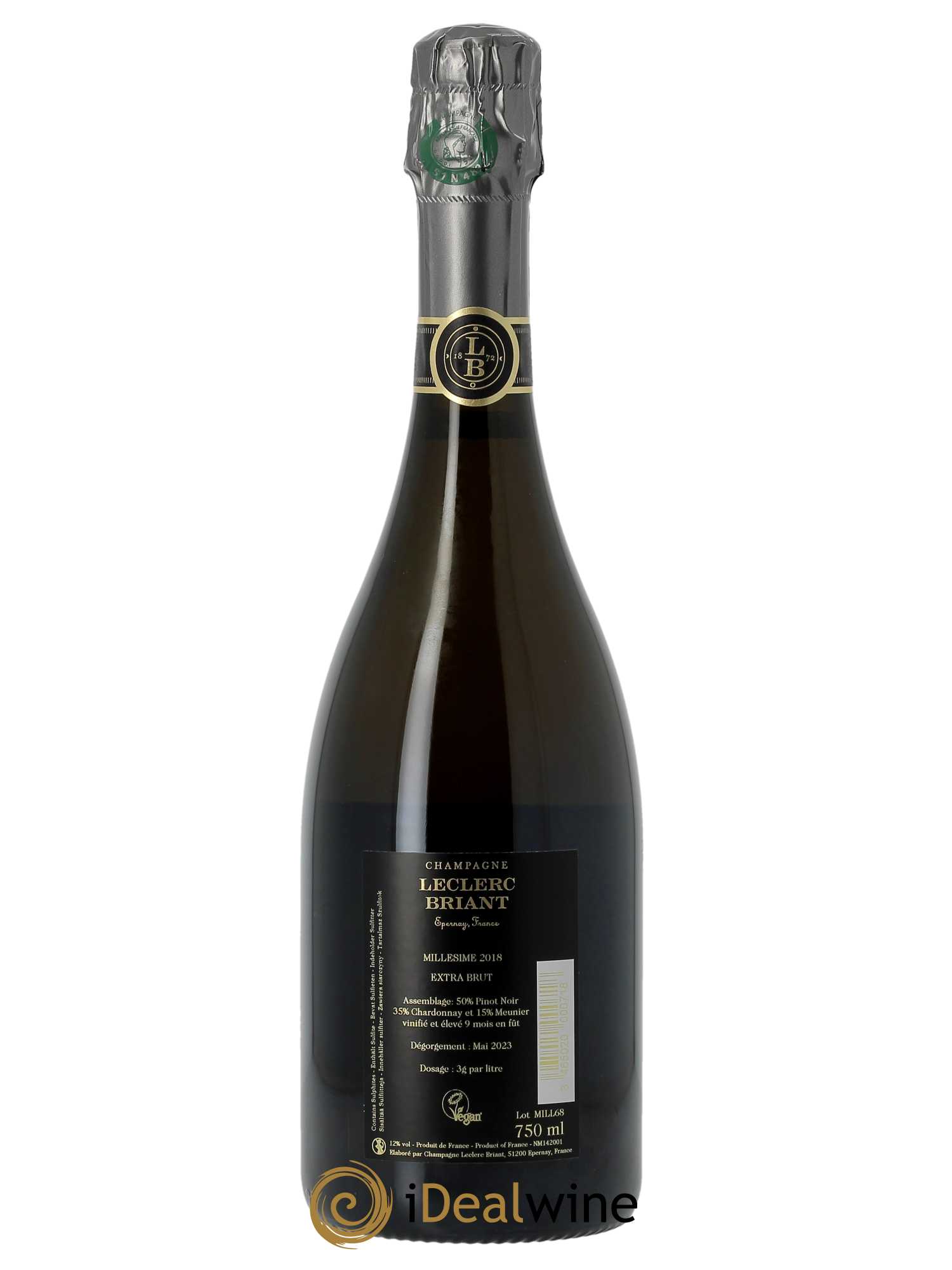 Millésimé Extra-Brut Leclerc Briant 2018 - Lot de 1 bouteille - 1