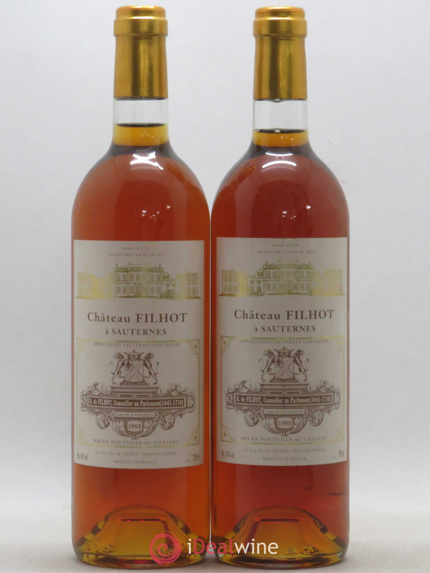 Château Filhot 2ème Grand Cru Classé 1995 - Lotto di 2 bottiglie - 0