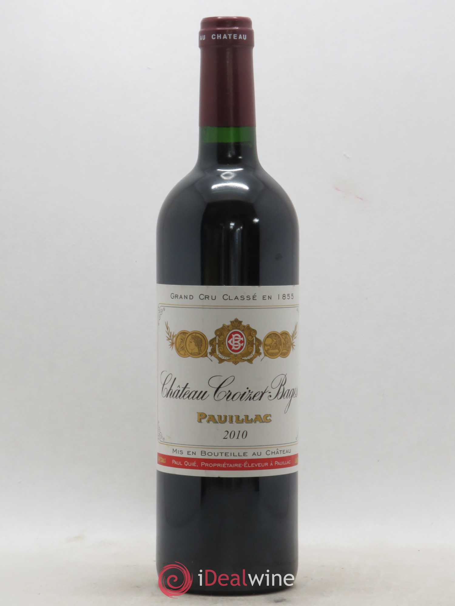 Château Croizet Bages 5ème Grand Cru Classé 2010 - Lot de 1 bouteille - 0