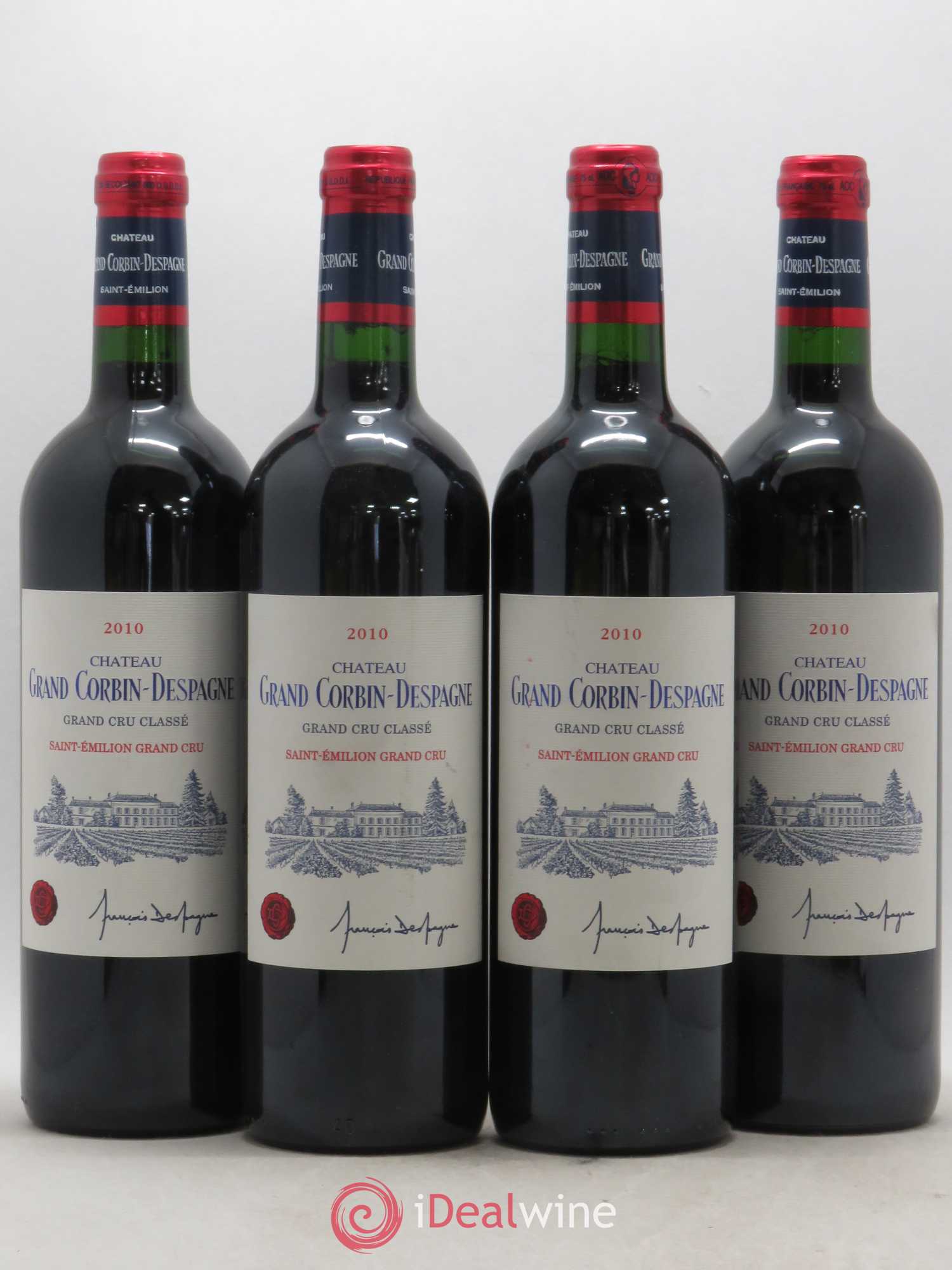 Château Grand Corbin Despagne Grand Cru Classé 2010 - Lot de 4 bouteilles - 0