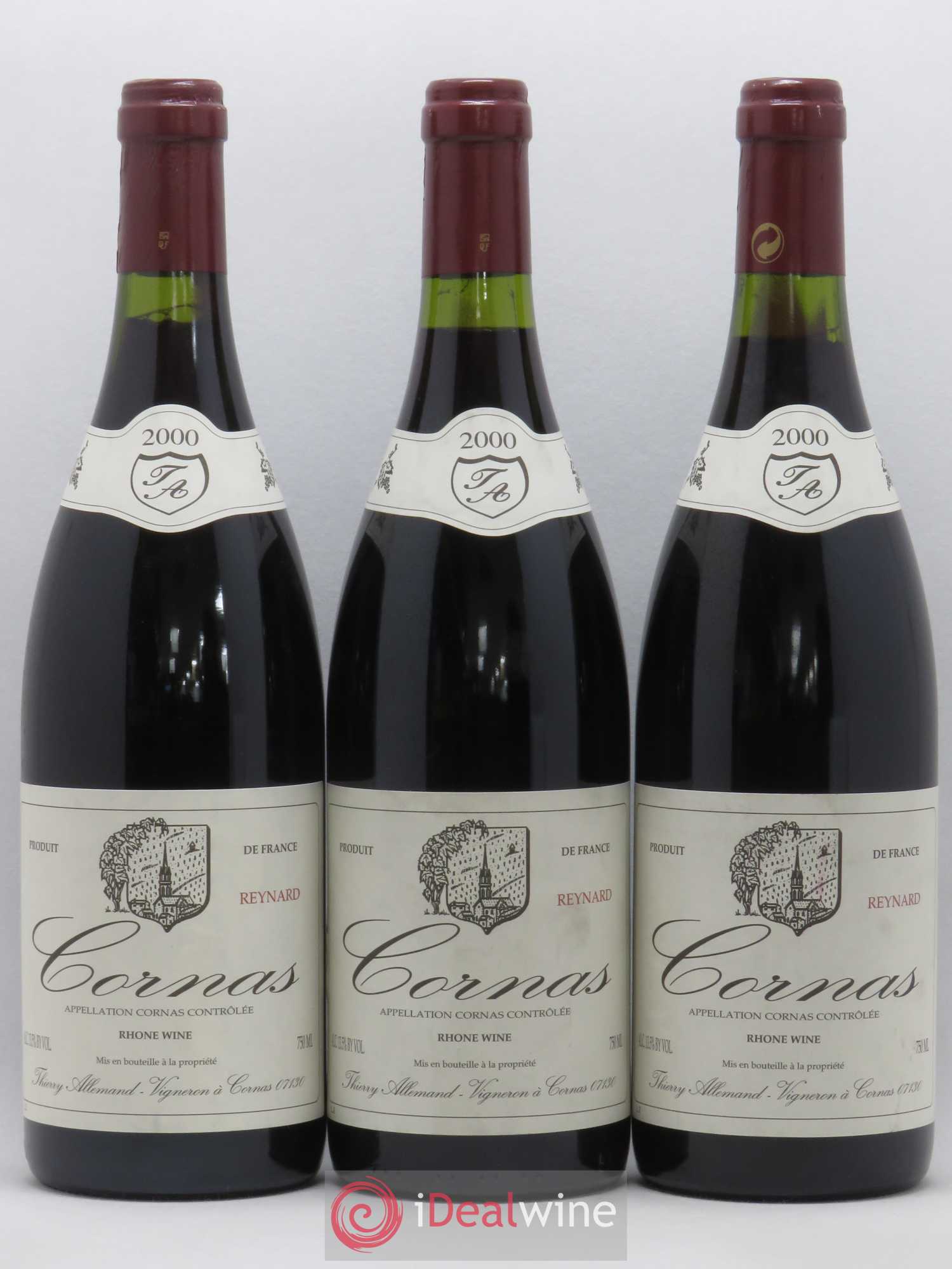 Cornas Reynard Thierry Allemand 2000 - Lot de 3 bouteilles - 0