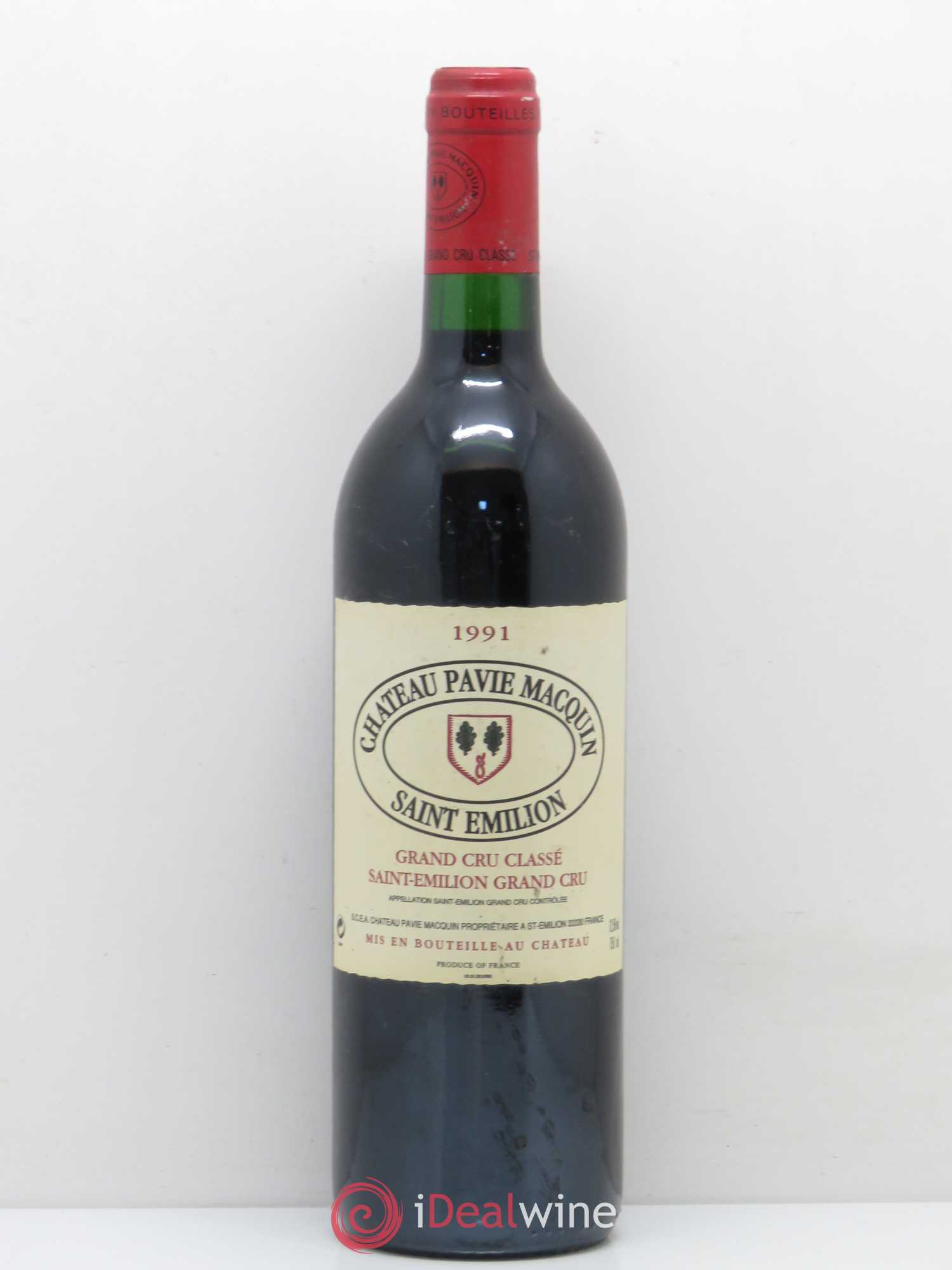 Château Pavie Macquin 1er Grand Cru Classé B 1991 - Lot de 1 bouteille - 0