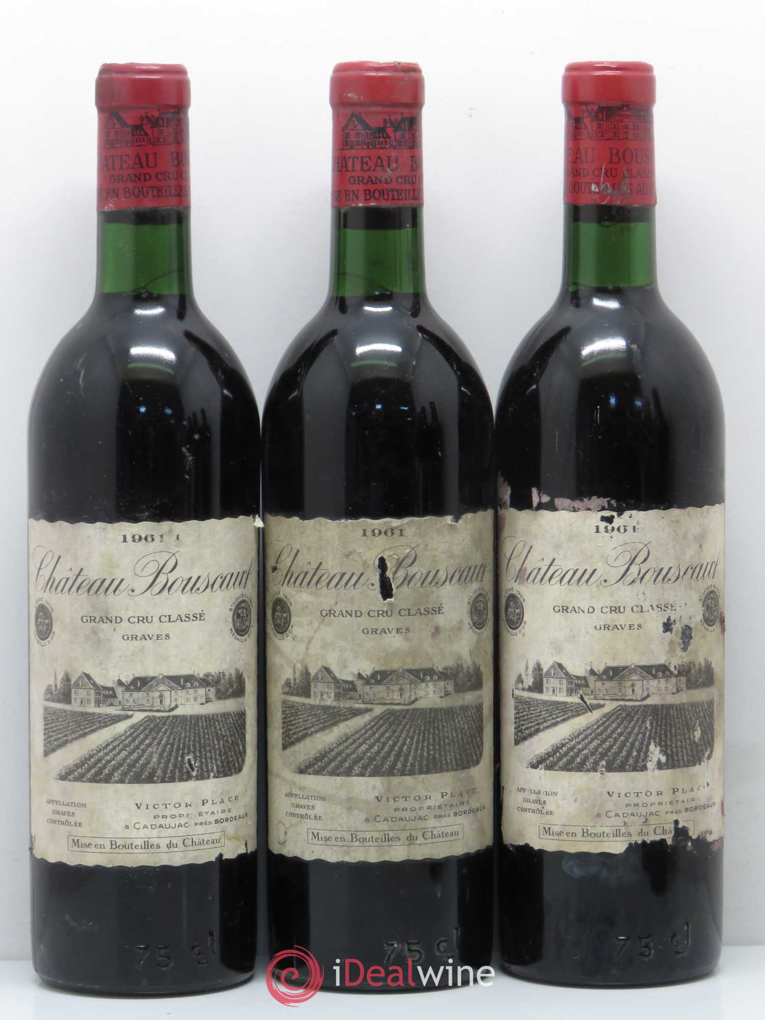 Château Bouscaut Cru Classé de Graves 1961 - Lot de 6 bouteilles - 1