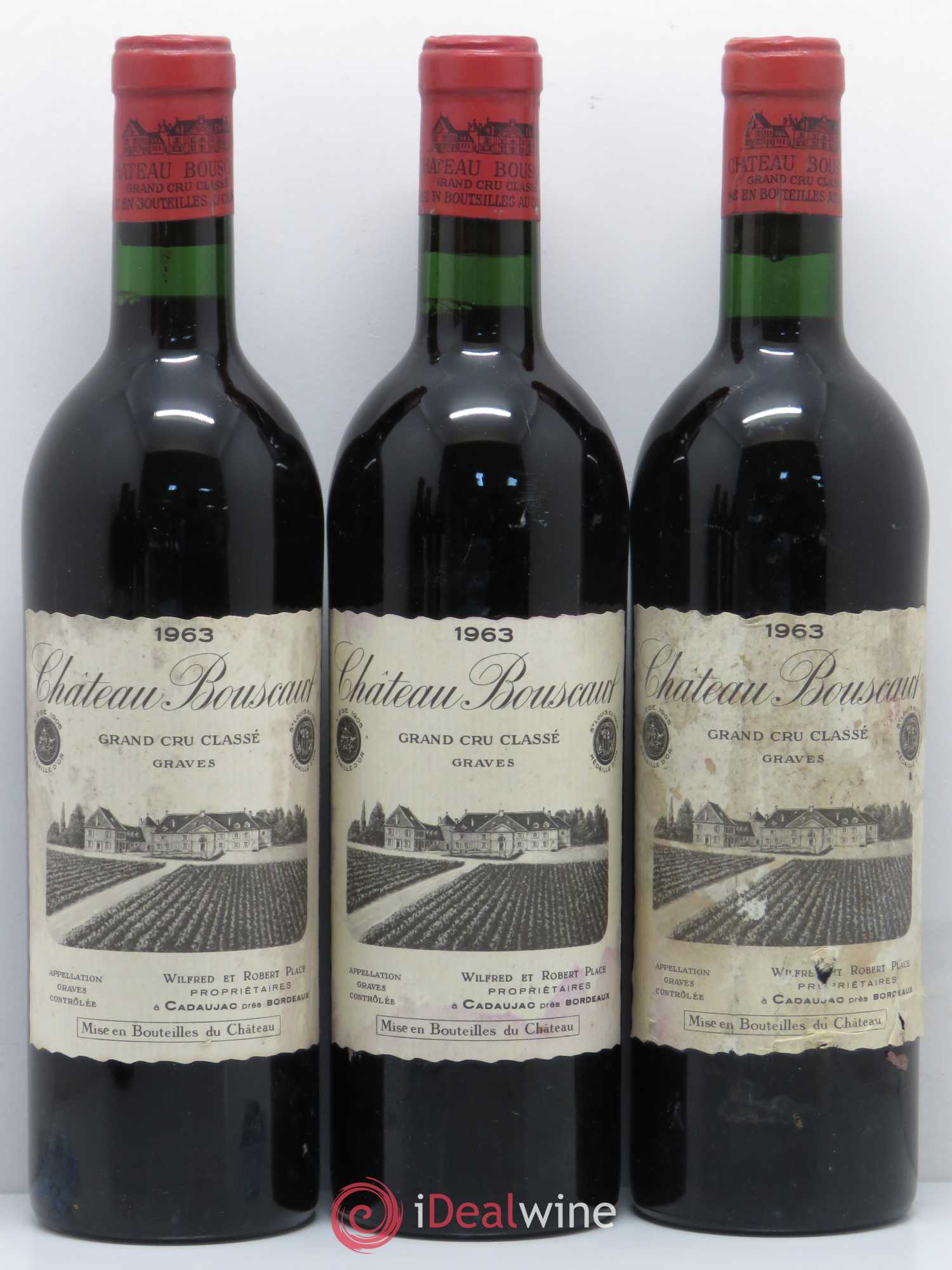 Château Bouscaut Cru Classé de Graves 1963 - Lot de 12 bouteilles - 1