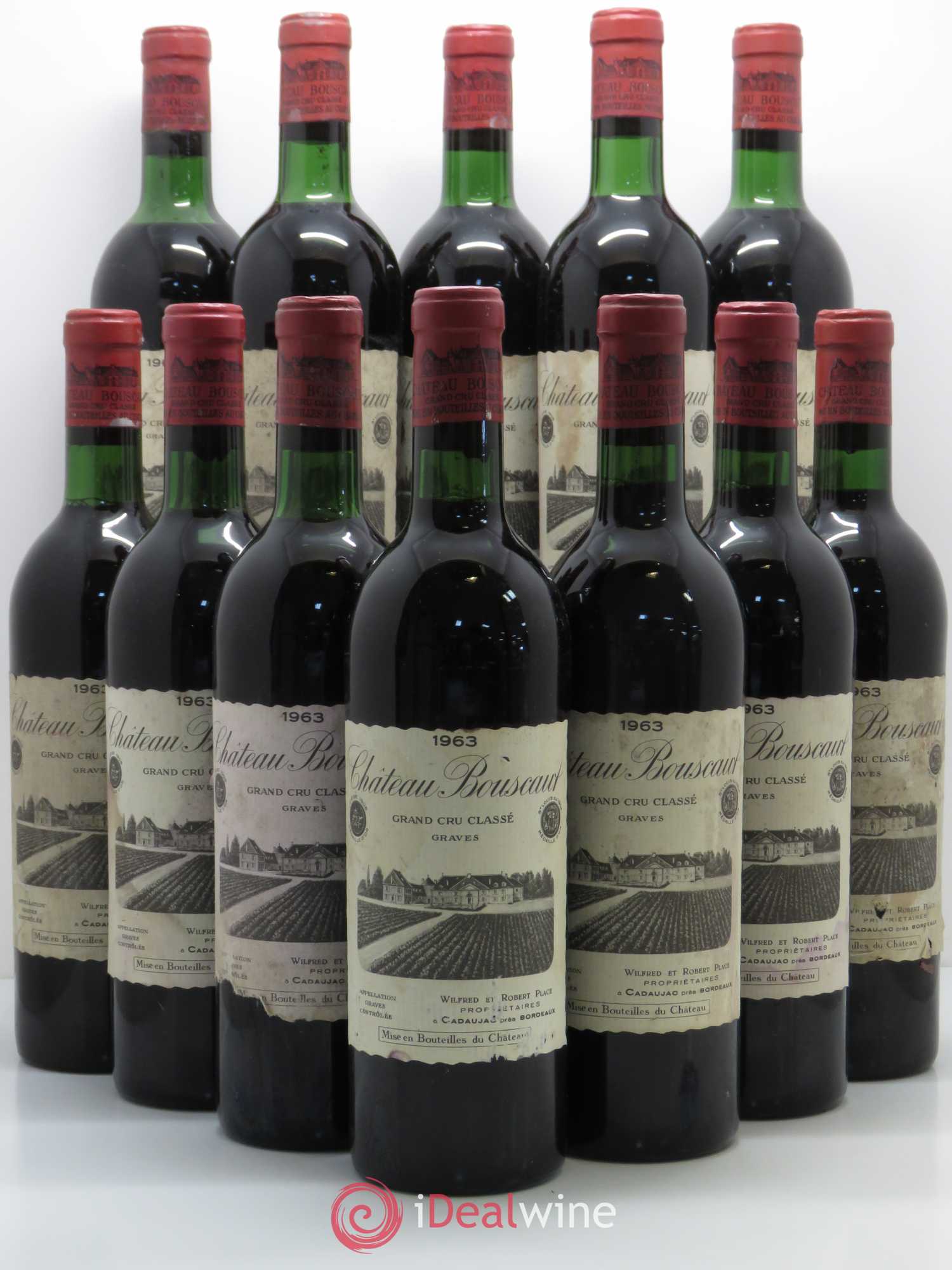 Château Bouscaut Cru Classé de Graves 1963 - Lot de 12 bouteilles - 0
