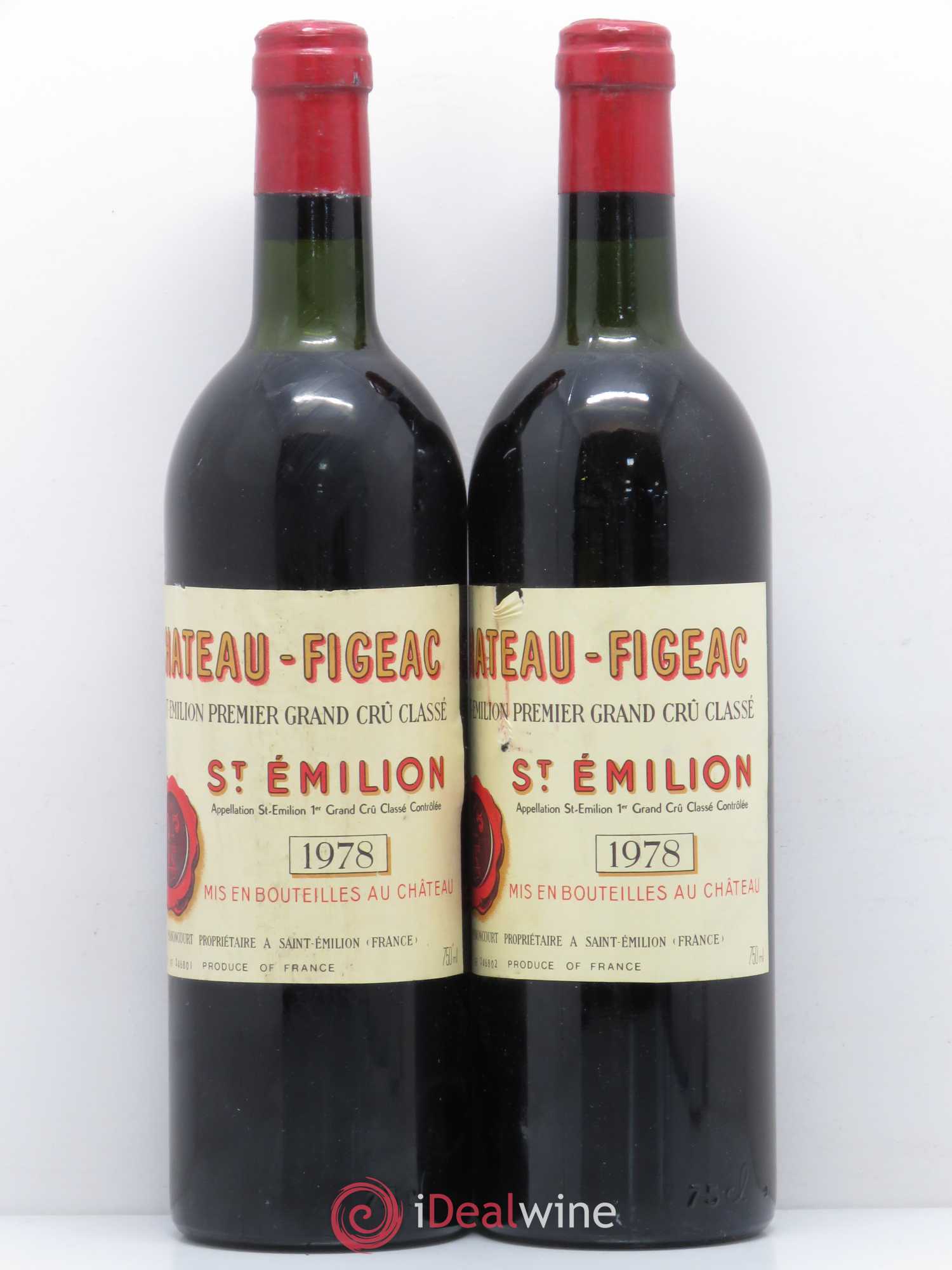 Château Figeac 1er Grand Cru Classé A 1978 - Lot de 2 bouteilles - 0