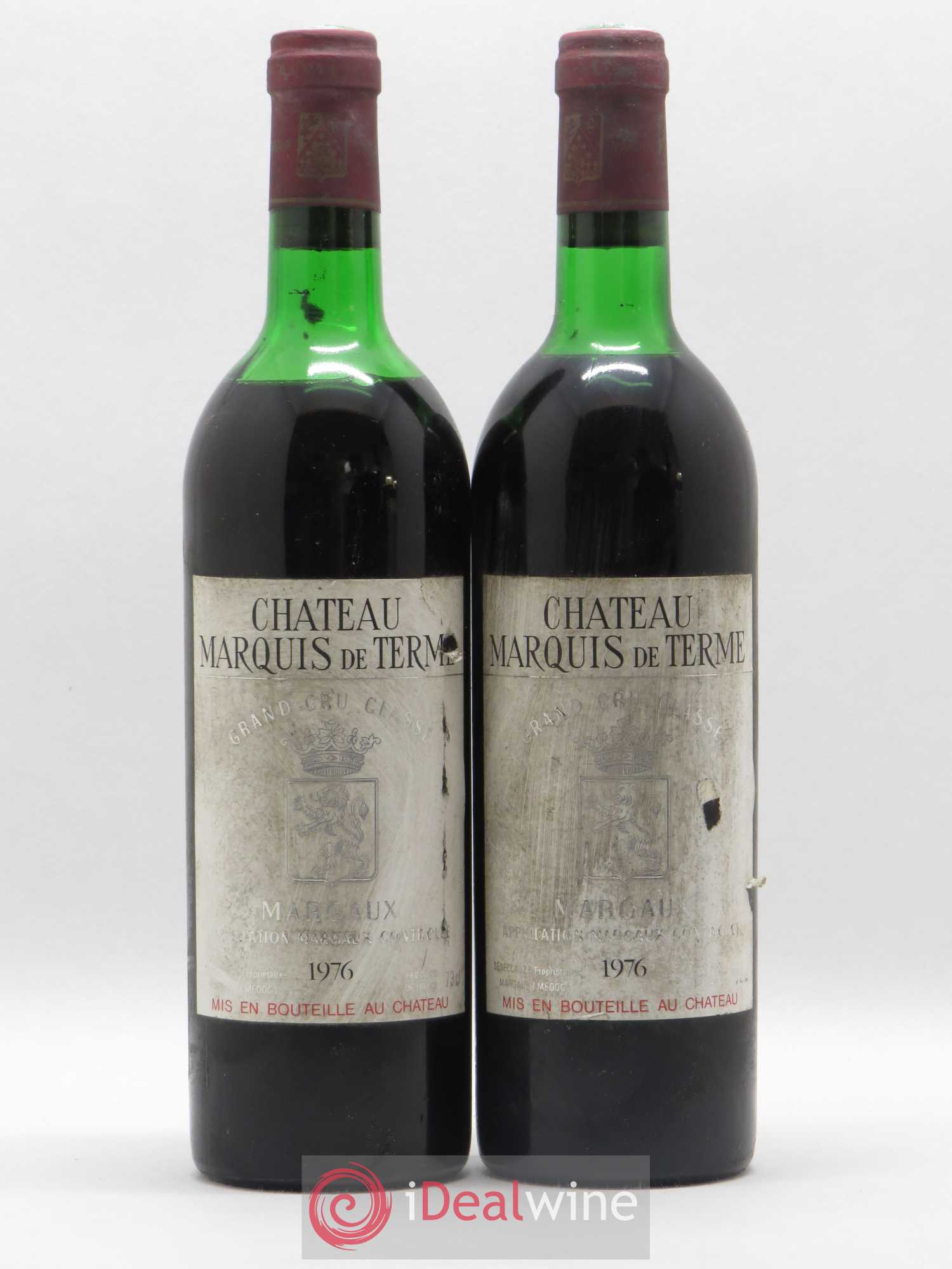 Château Marquis de Terme 4ème Grand Cru Classé 1976 - Lot de 2 bouteilles - 0
