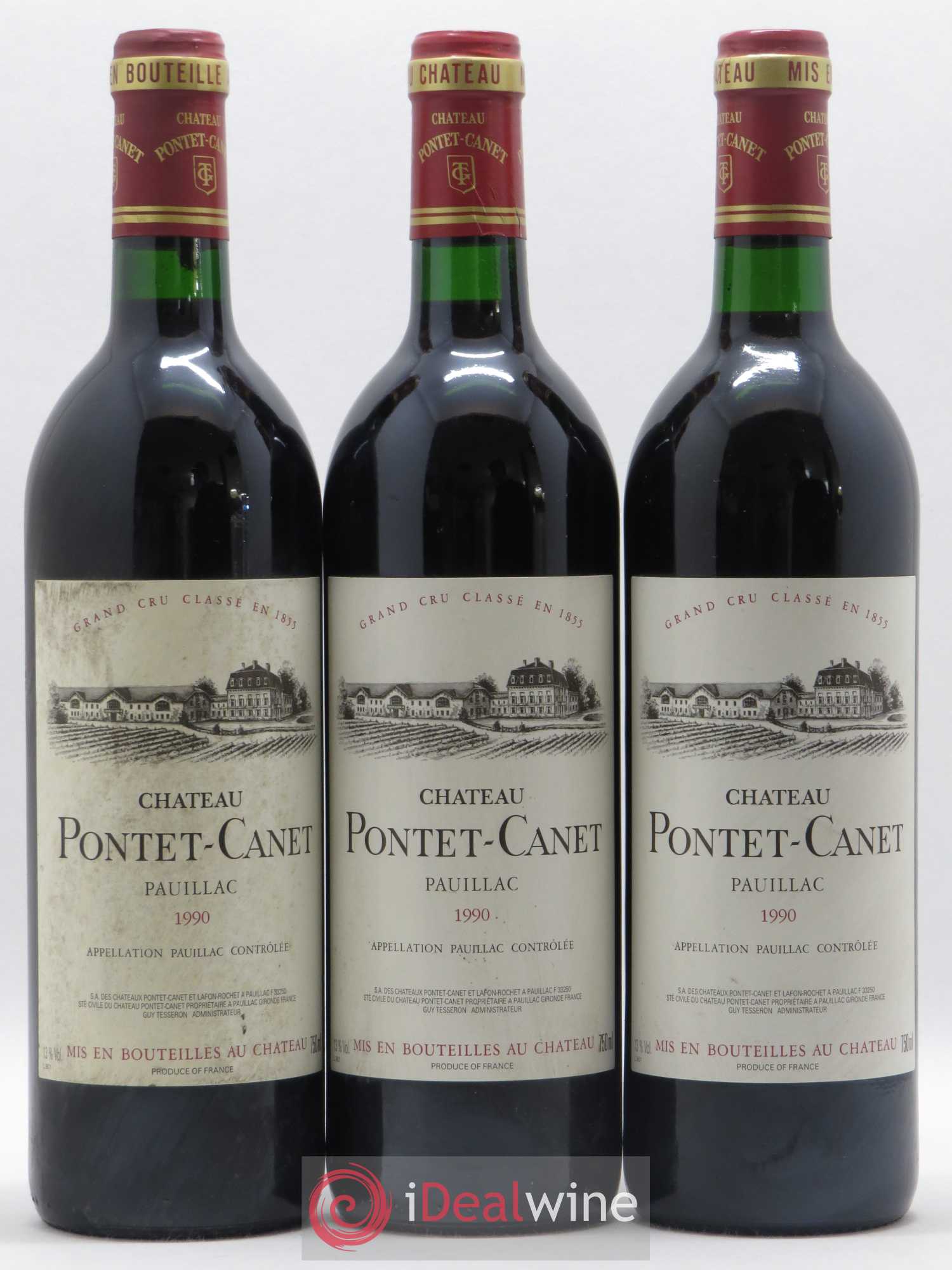 Château Pontet Canet 5ème Grand Cru Classé 1990 - Lot de 6 bouteilles - 1