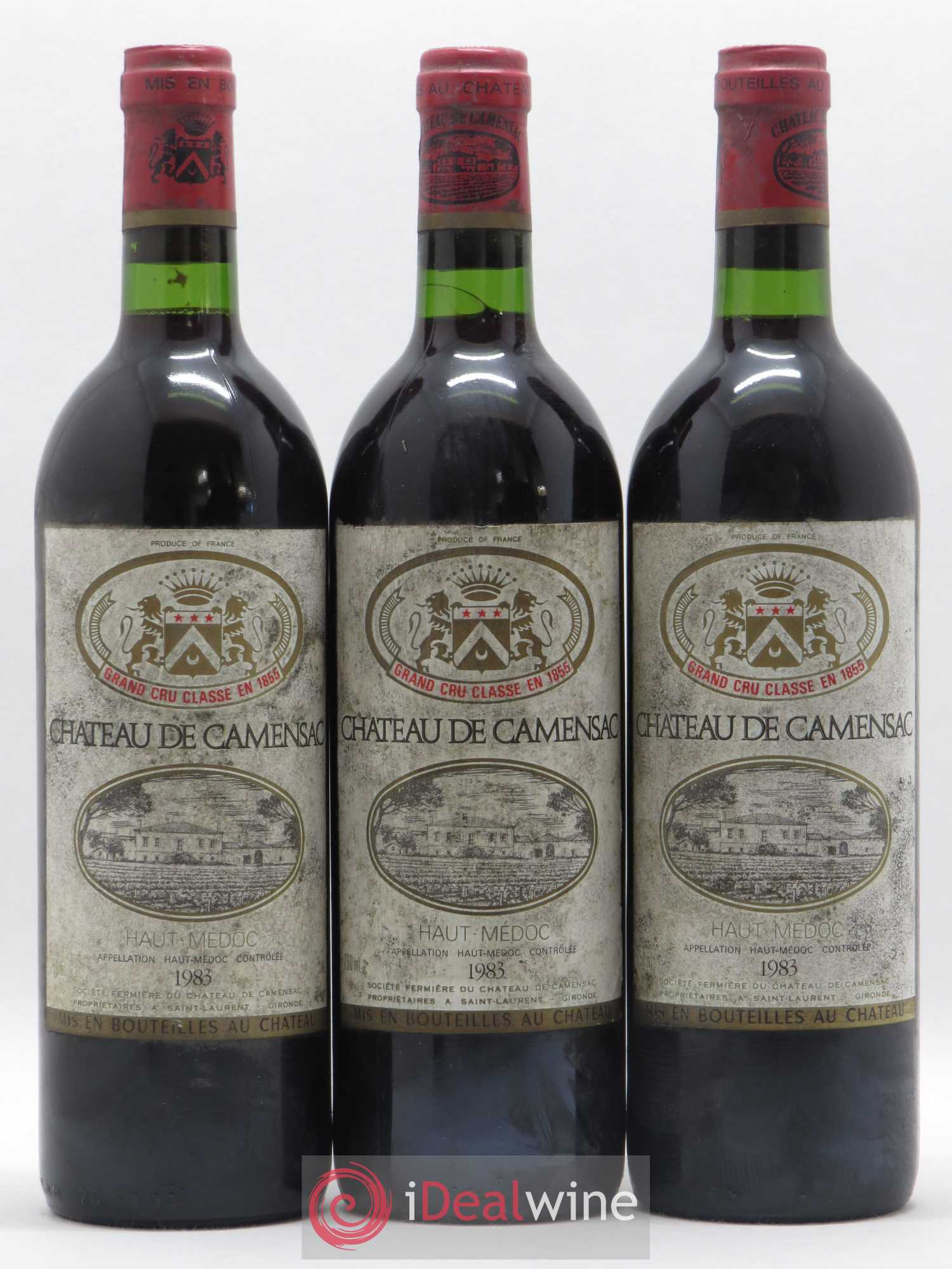 Château Camensac 5ème Grand Cru Classé 1983 - Lot de 3 bouteilles - 0