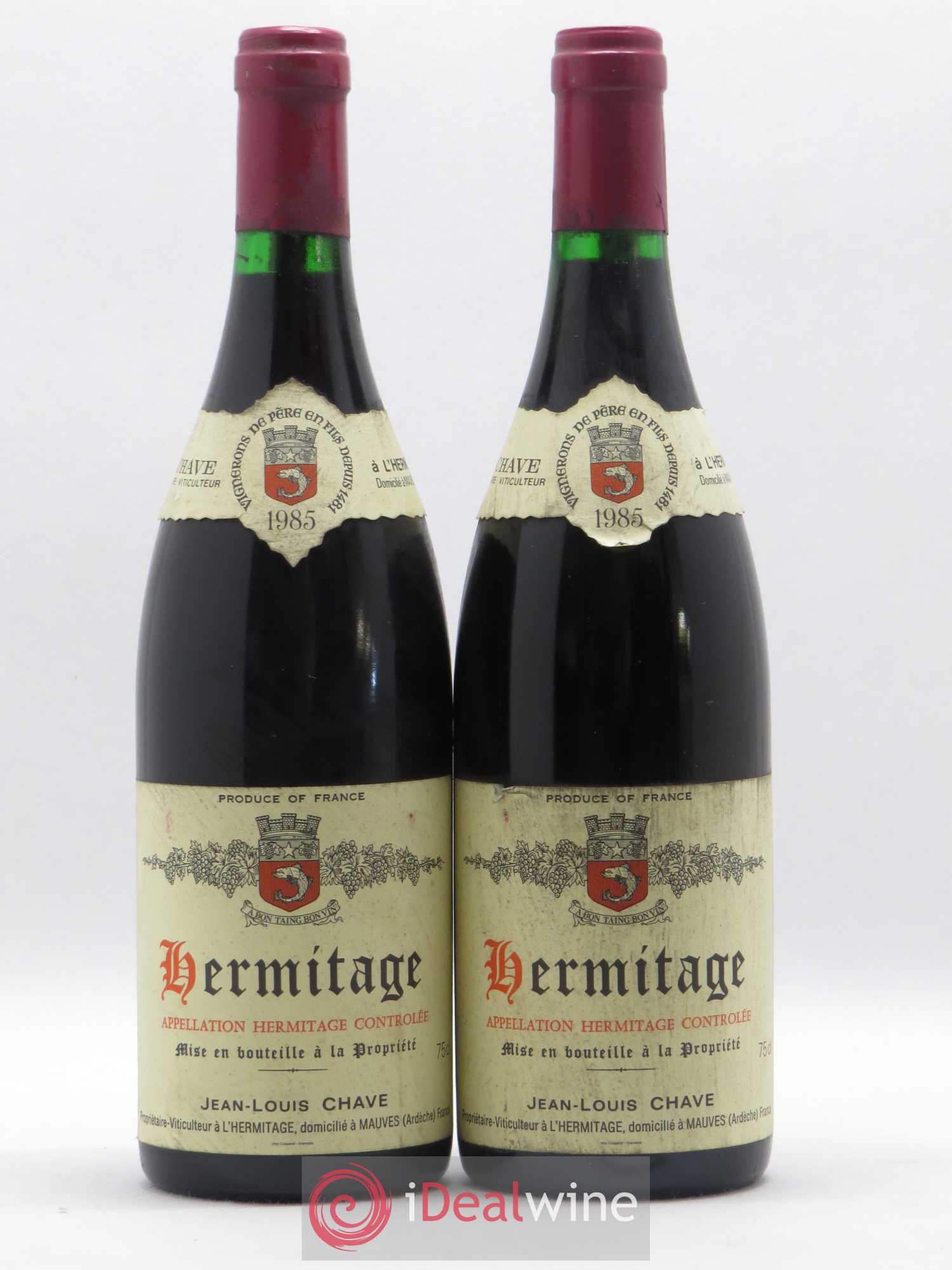 Hermitage Jean-Louis Chave 1985 - Lot de 2 bouteilles - 0