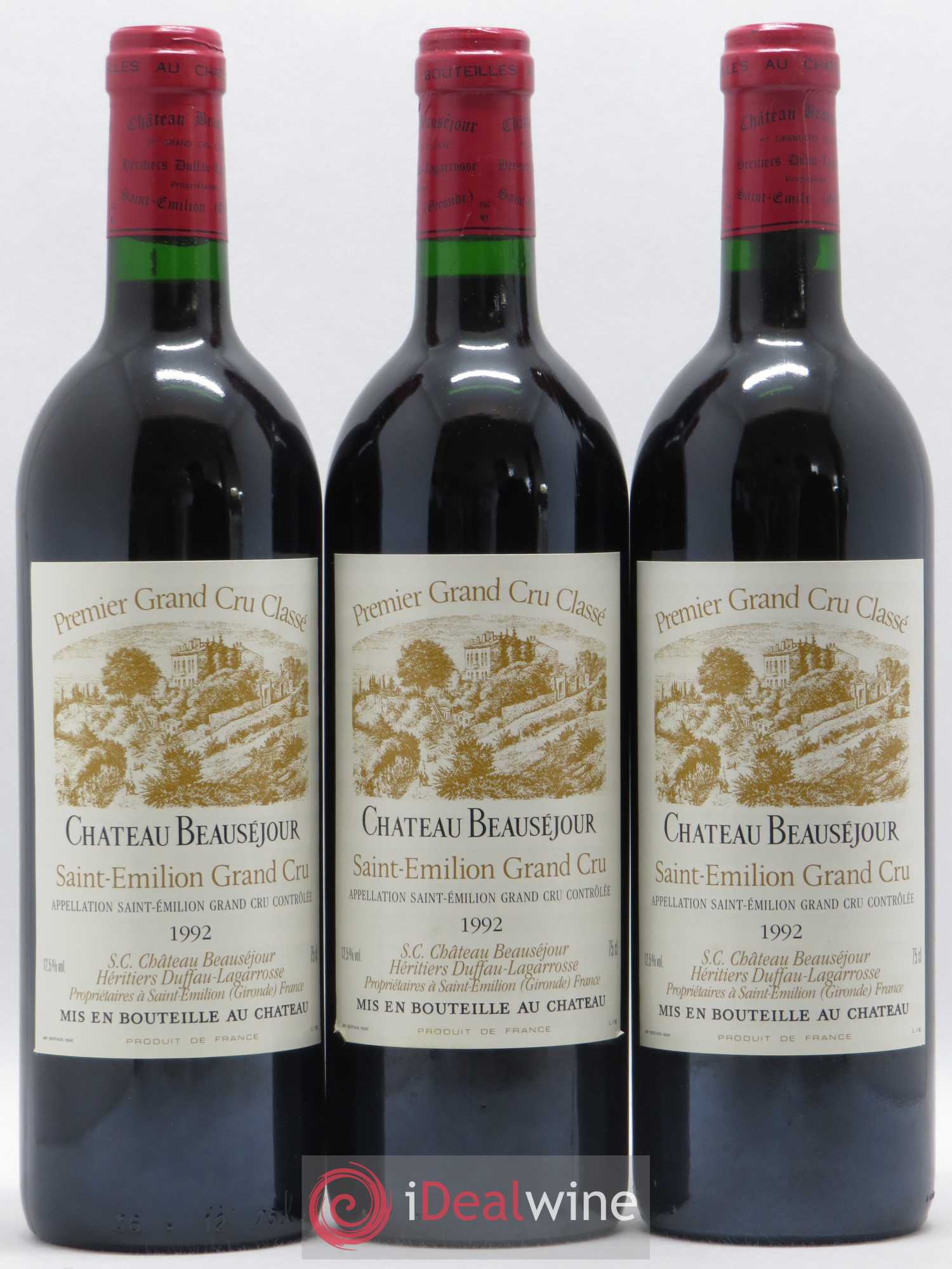 Château Beauséjour (Duffau-Lagarrosse) 1er Grand Cru Classé B 1992 - Lot de 12 bouteilles - 1