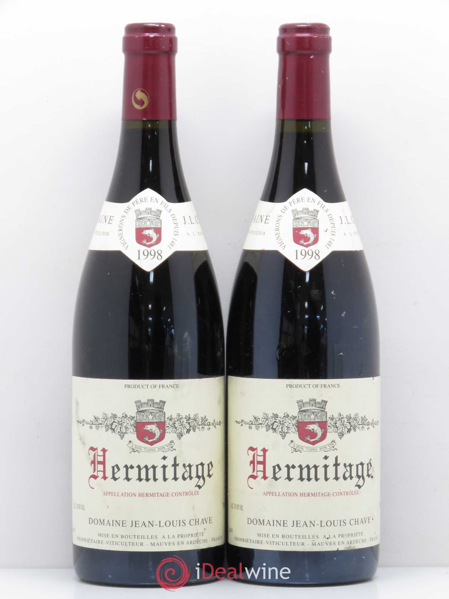 Hermitage Jean-Louis Chave 1998 - Lot de 2 bouteilles - 0