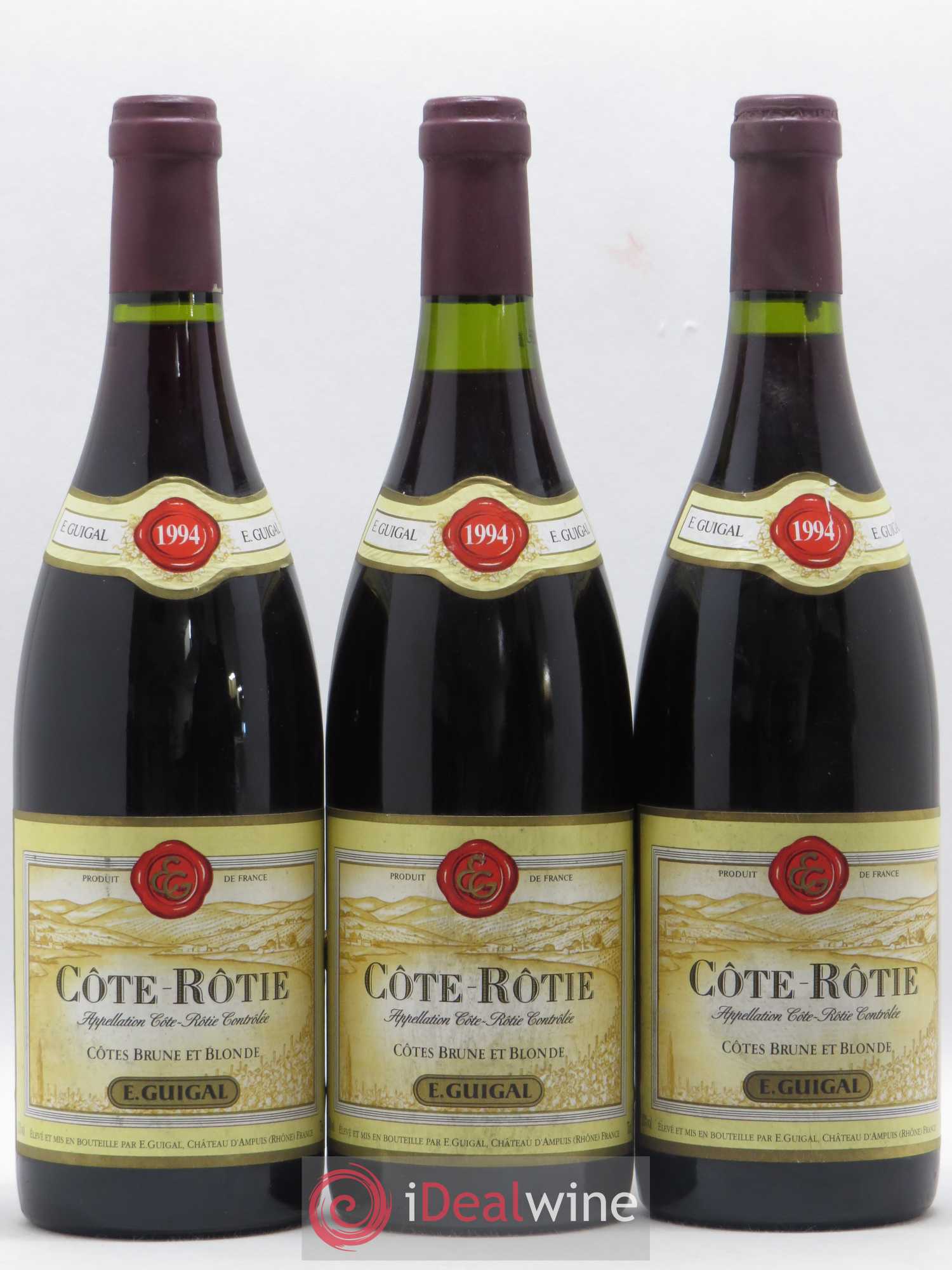 Côte-Rôtie Côtes Brune et Blonde Guigal 1994 - Lot de 3 bouteilles - 0