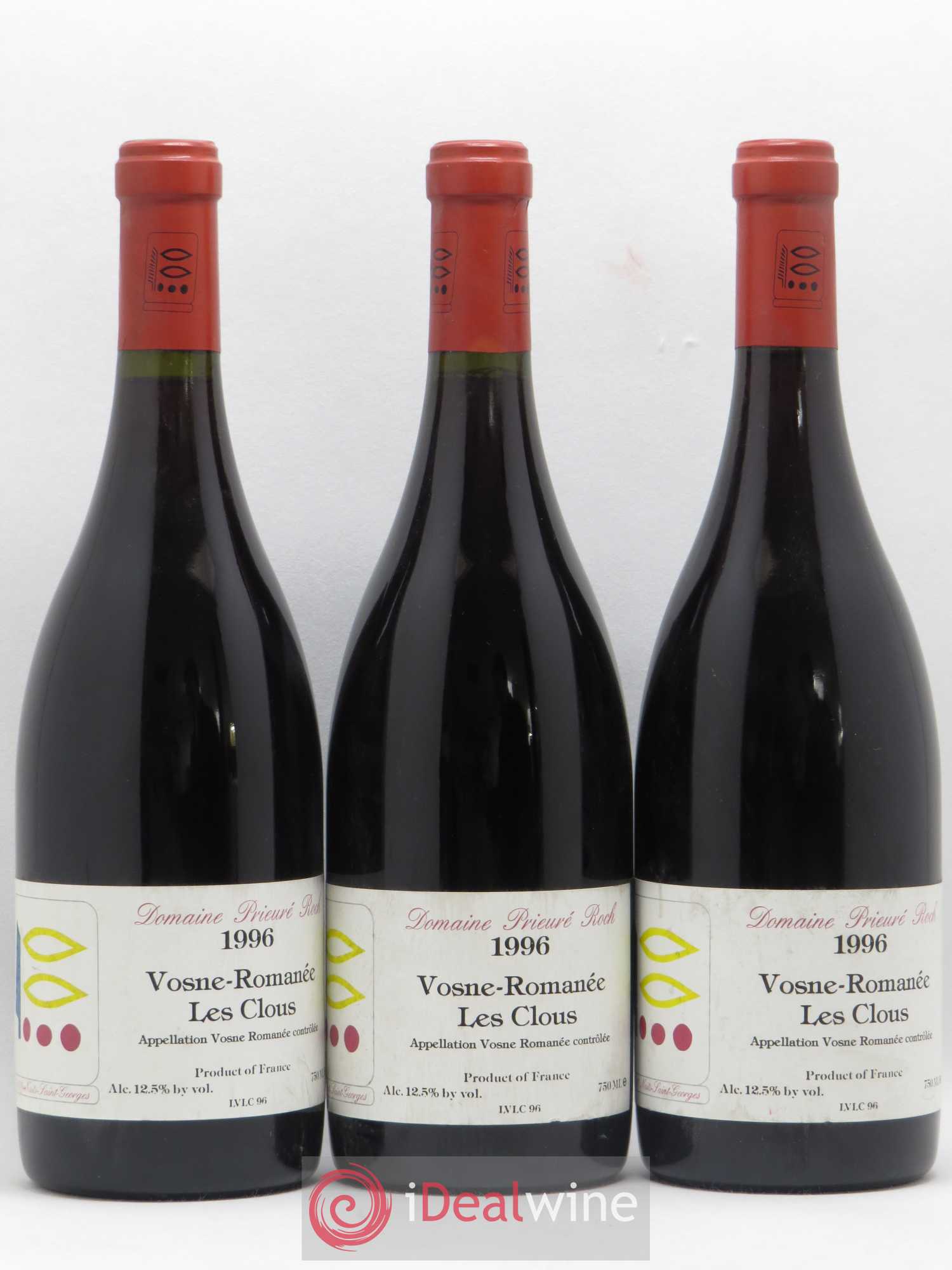 Vosne-Romanée Les Clous Prieuré Roch 1996 - Lot de 3 bouteilles - 0