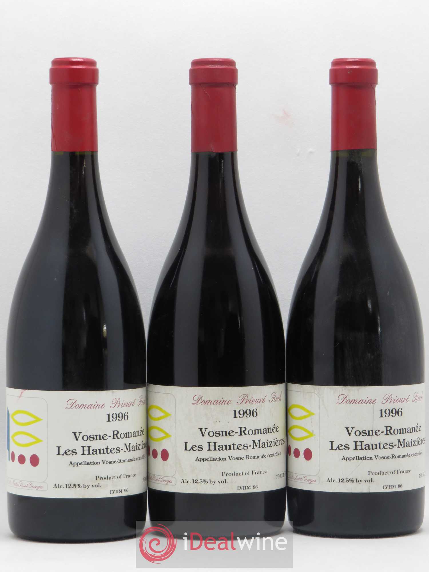Vosne-Romanée Les Hautes Maizières Prieuré Roch 1996 - Lot de 3 bouteilles - 0