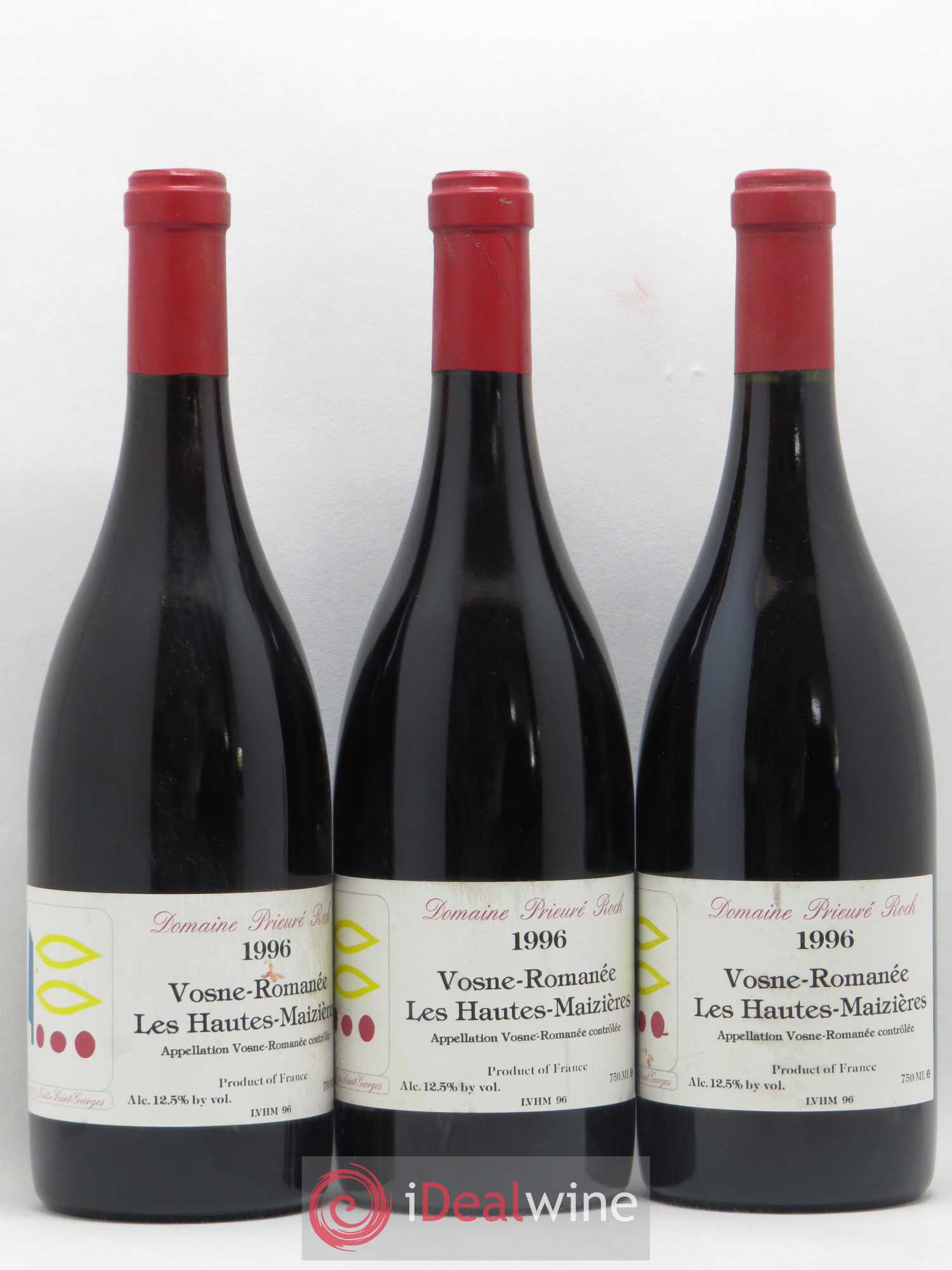 Vosne-Romanée Les Hautes Maizières Prieuré Roch 1996 - Lot de 3 bouteilles - 0