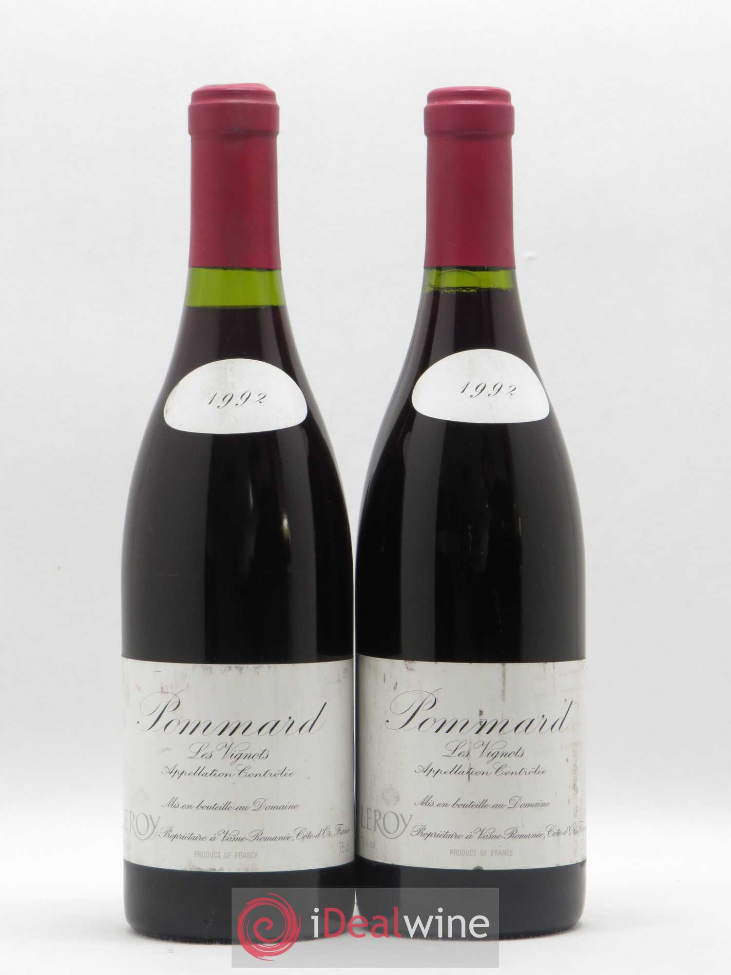 Pommard Les Vignots Leroy (Domaine) 1992 - Lot de 2 bouteilles - 0