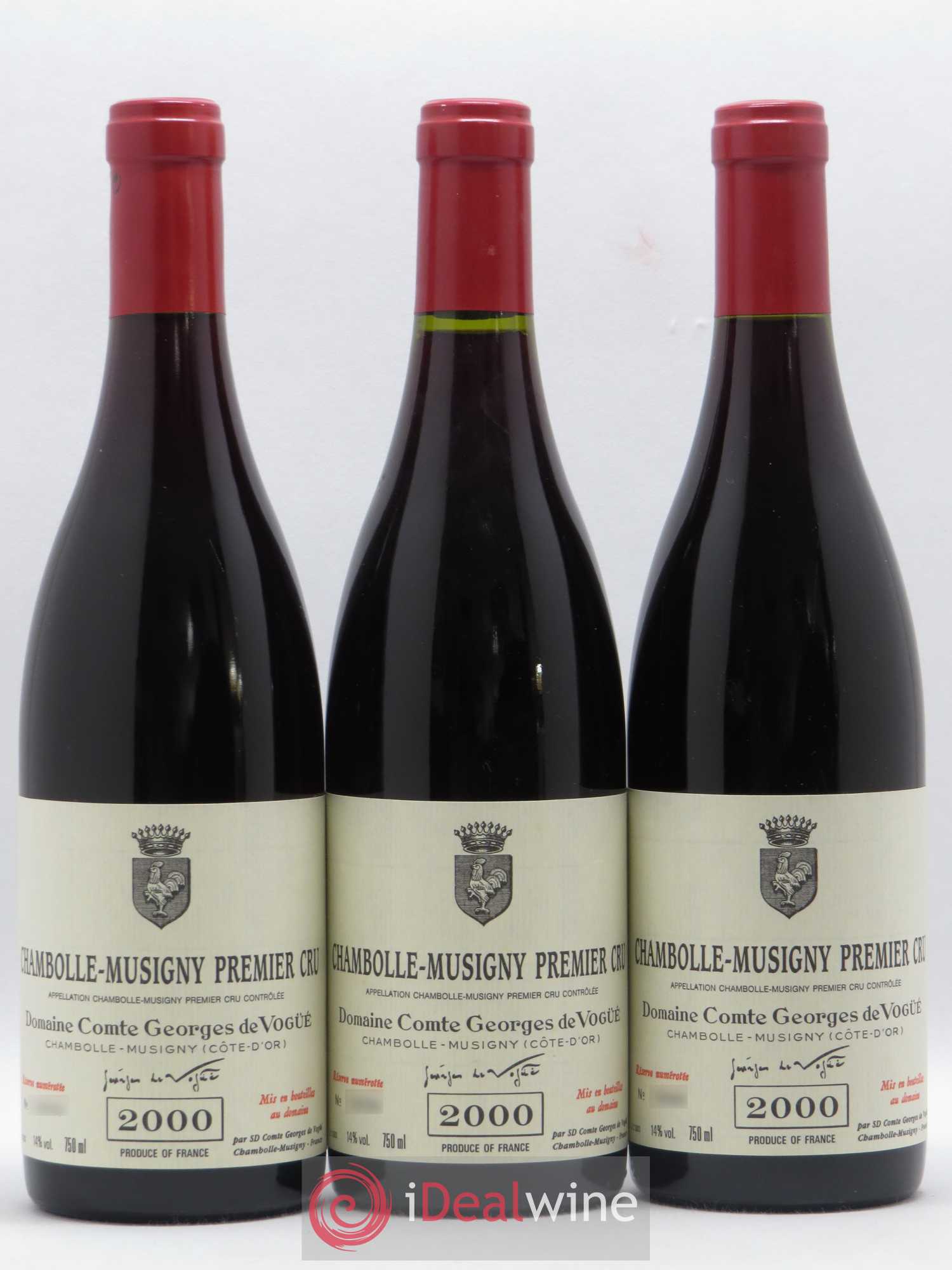 Chambolle-Musigny 1er Cru Comte Georges de Vogüé 2000 - Lot de 3 bouteilles - 0