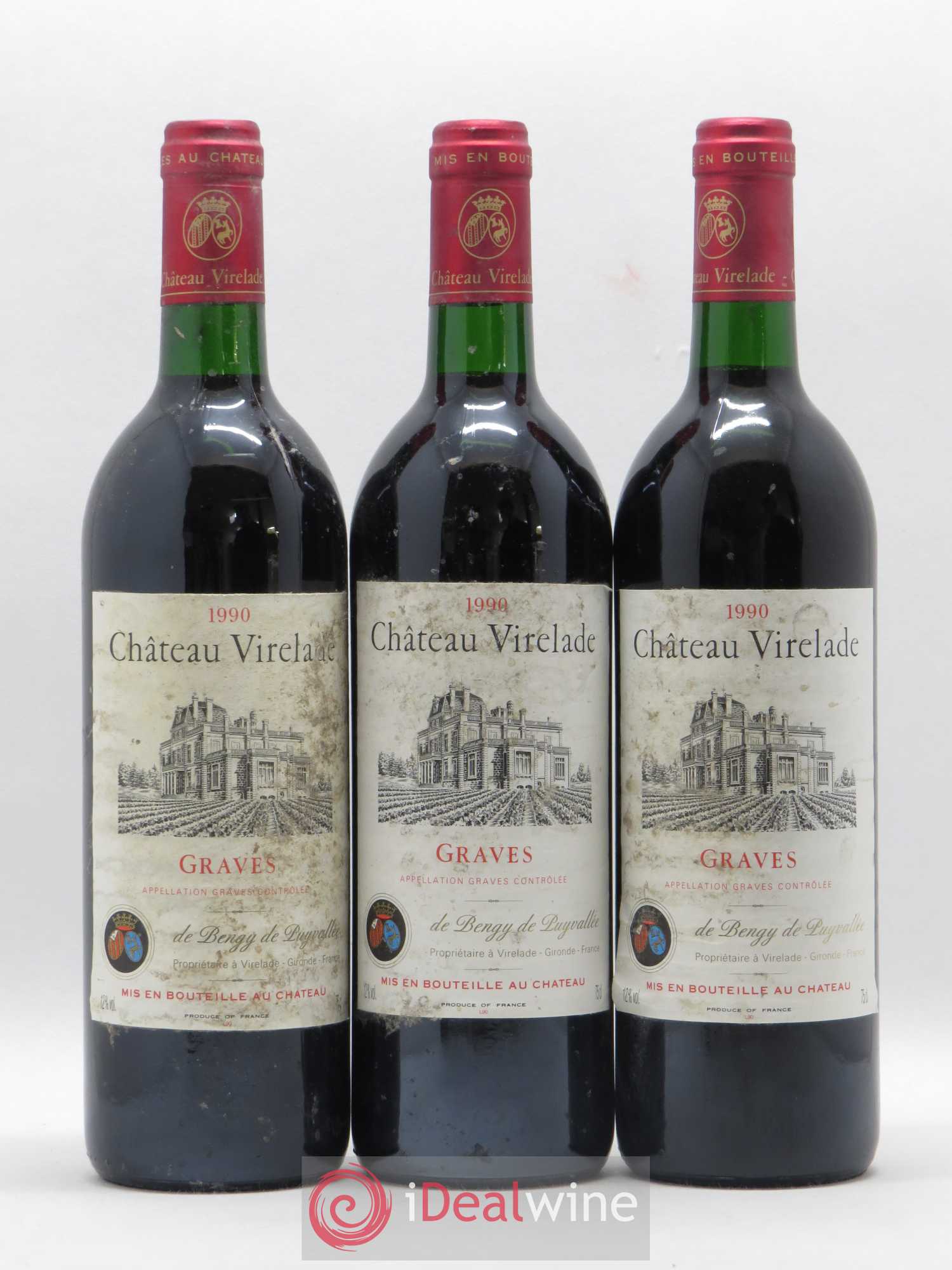 Graves Château Virelade 1990 - Lot de 6 bouteilles - 1
