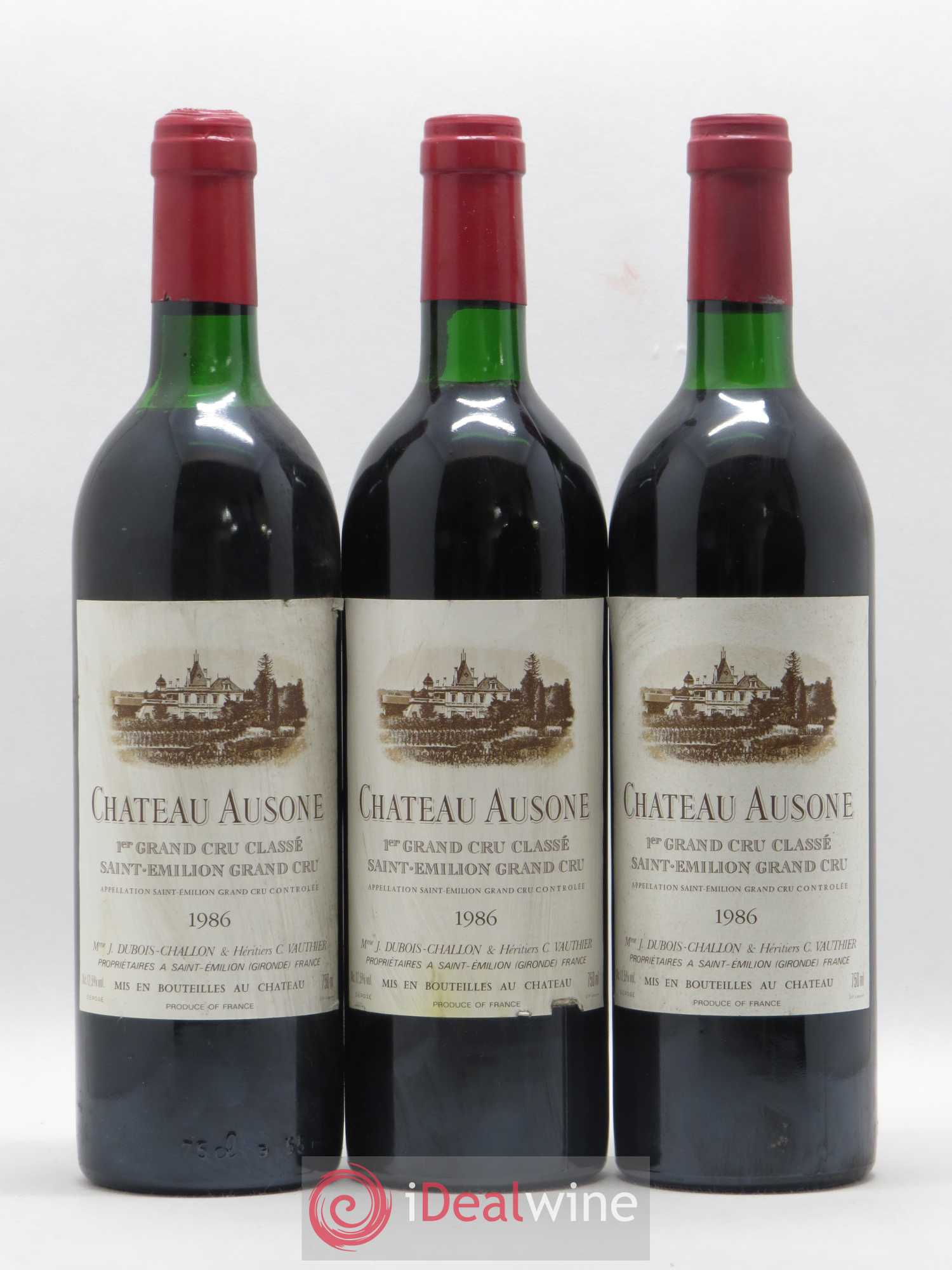 Château Ausone 1er Grand Cru Classé A 1986 - Lot de 3 bouteilles - 0