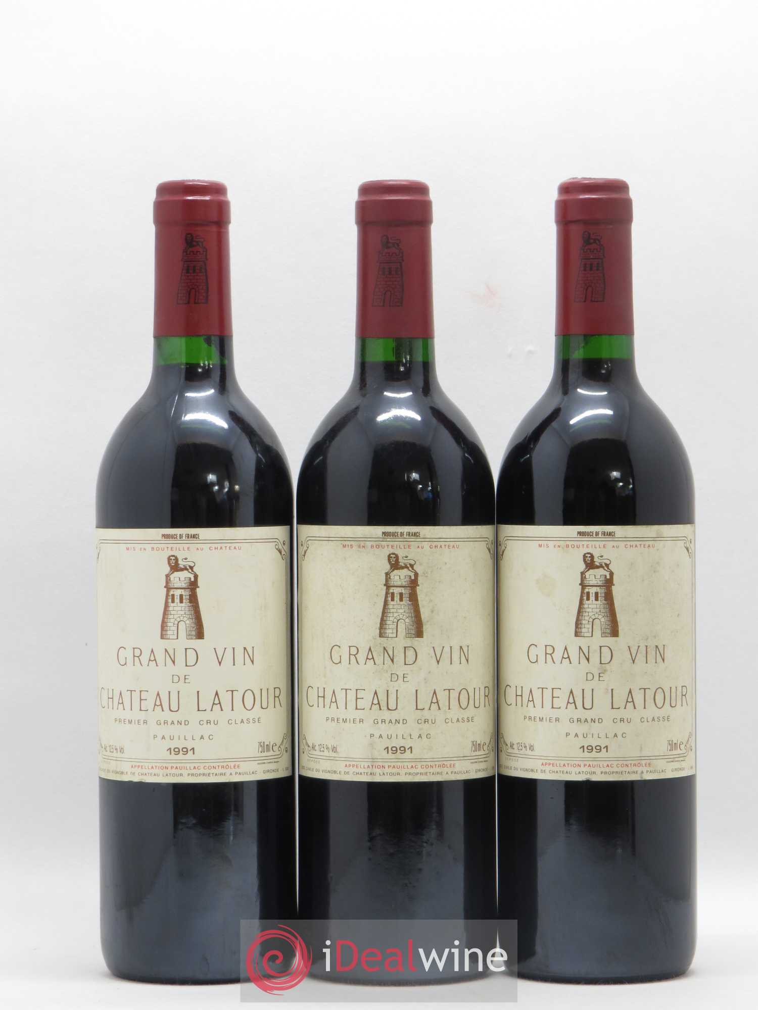 Château Latour 1er Grand Cru Classé 1991 - Lot de 3 bouteilles - 0