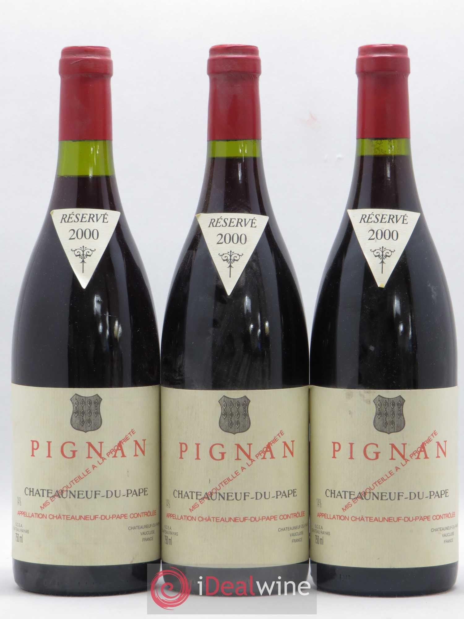 Châteauneuf-du-Pape Pignan Emmanuel Reynaud 2000 - Lot de 3 bouteilles - 0