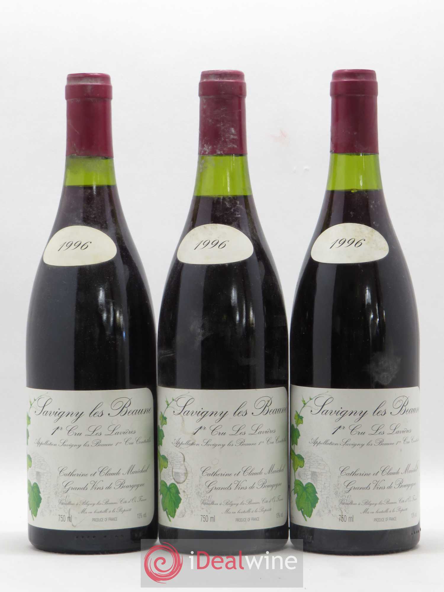Savigny-lès-Beaune 1er Cru Les Lavières Catherine et Claude Maréchal 1996 - Posten von 3 Flaschen - 0