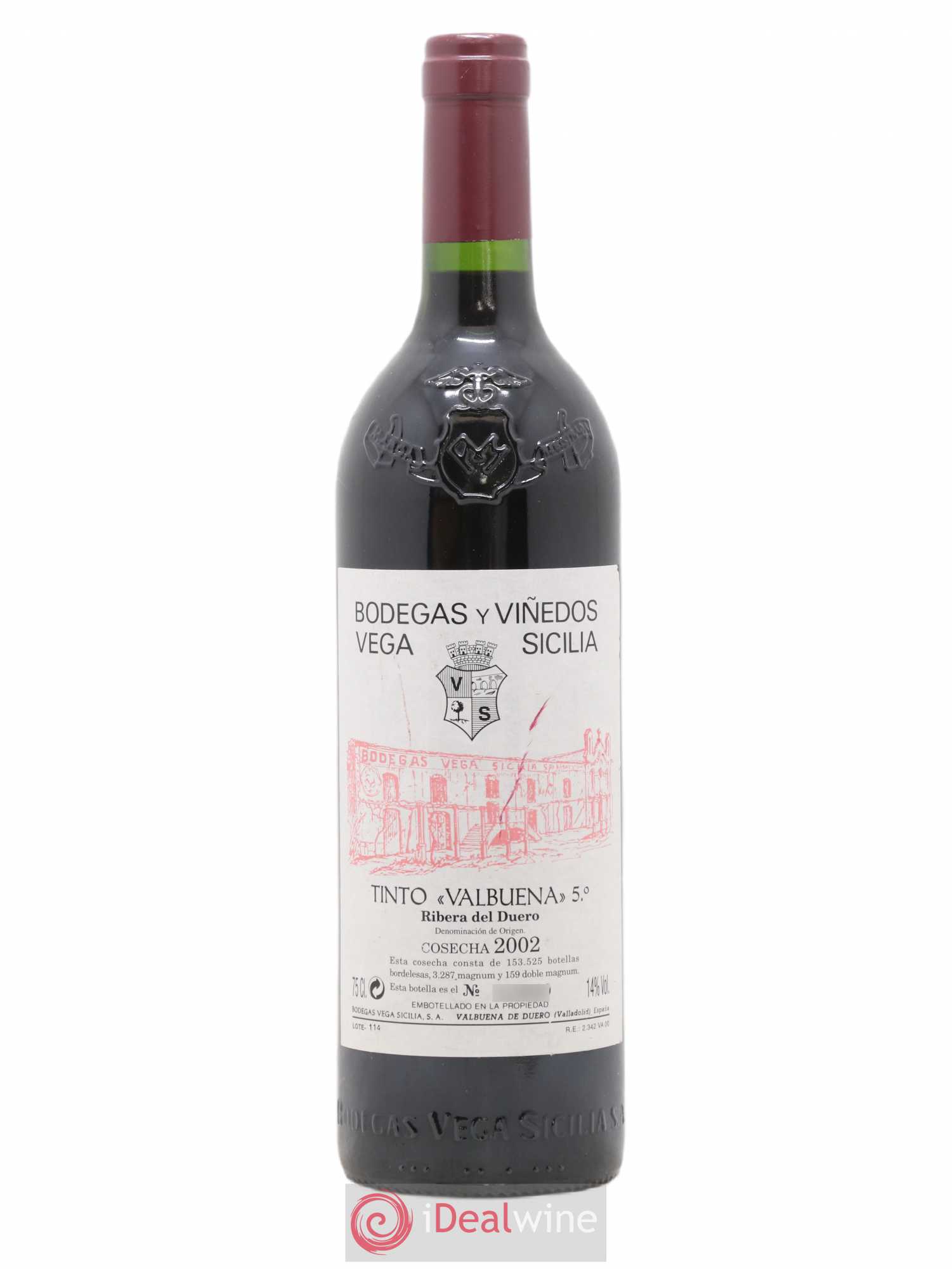 Ribera Del Duero DO Vega Sicilia Valbuena 5 ano Famille Alvarez 2002 - Lot de 1 bouteille - 0