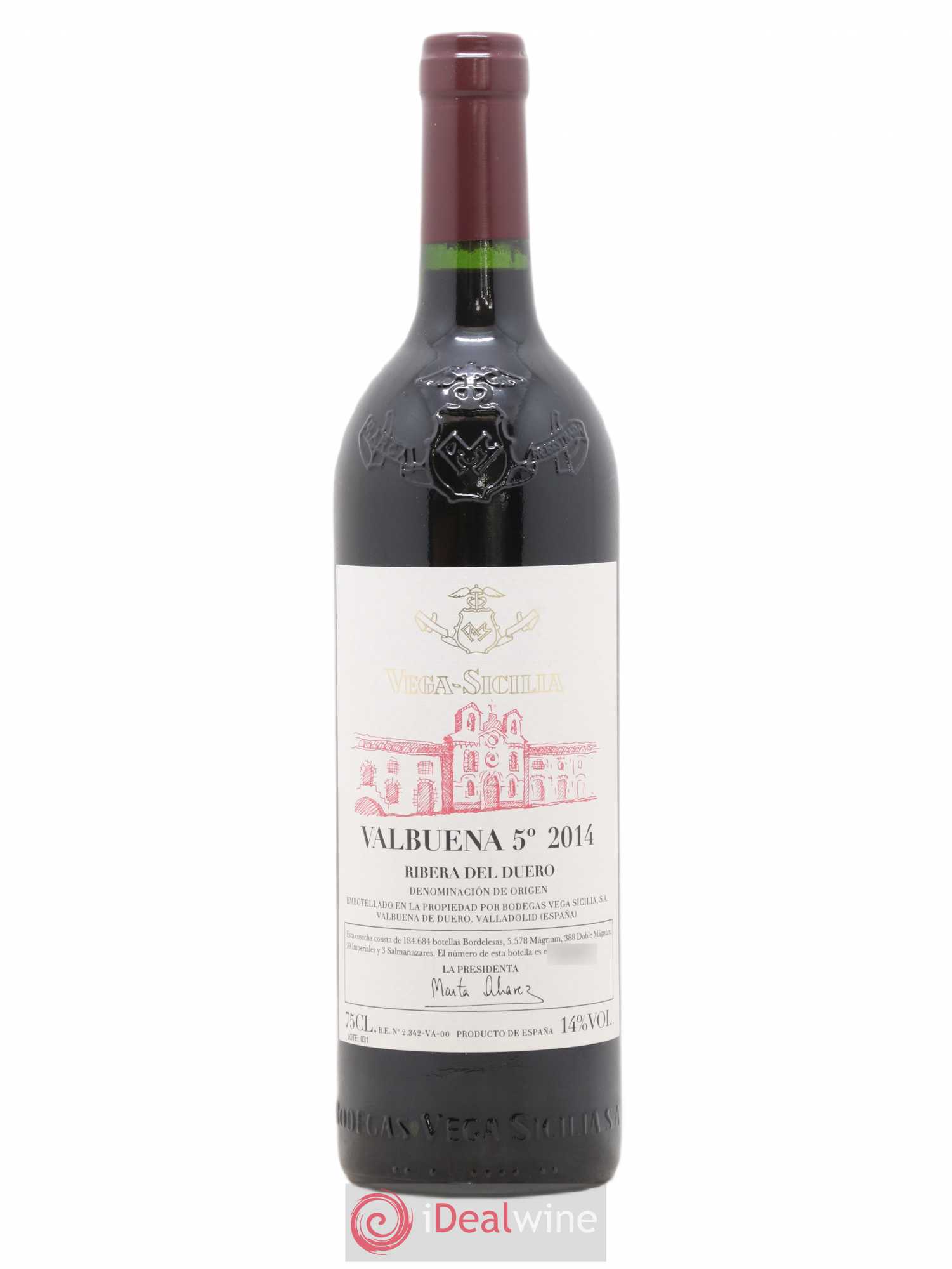 Ribera Del Duero DO Vega Sicilia Valbuena 5 ano Famille Alvarez 2014 - Lot de 1 bouteille - 0
