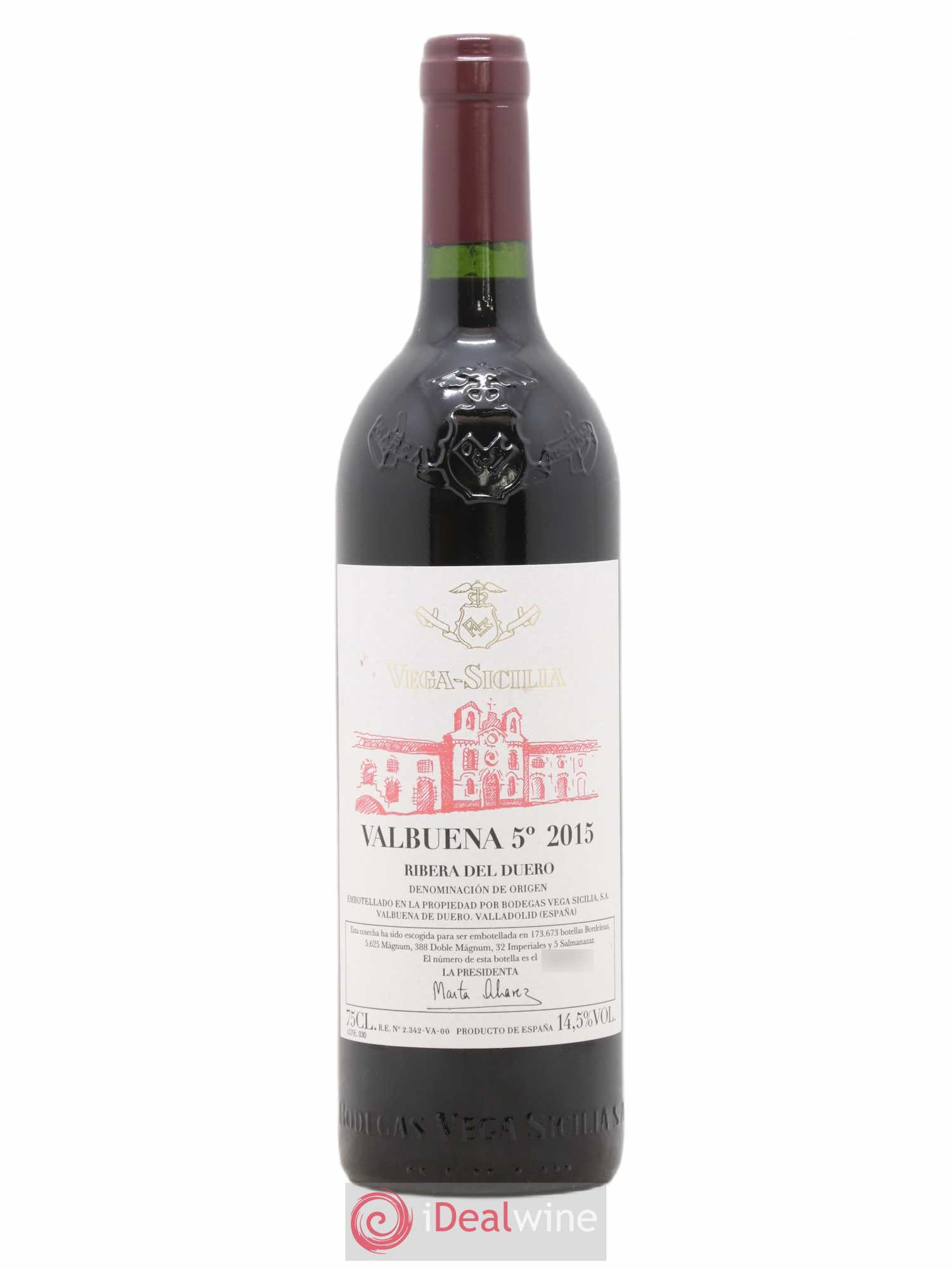 Ribera Del Duero DO Vega Sicilia Valbuena 5 ano Famille Alvarez 2015 - Lot de 1 bouteille - 0