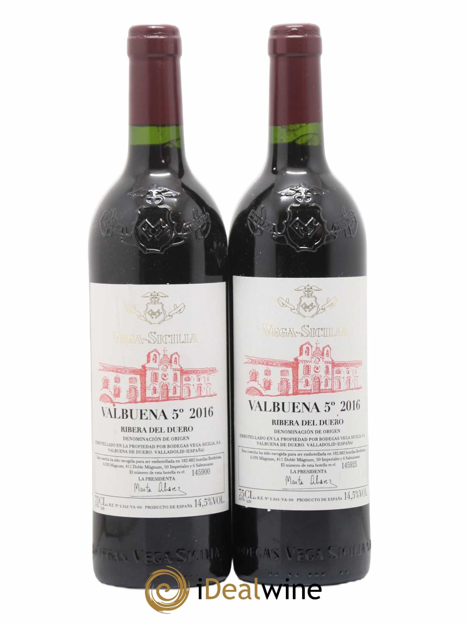 Ribera Del Duero DO Vega Sicilia Valbuena 5 ano Famille Alvarez 2016 - Lot de 2 bouteilles - 0