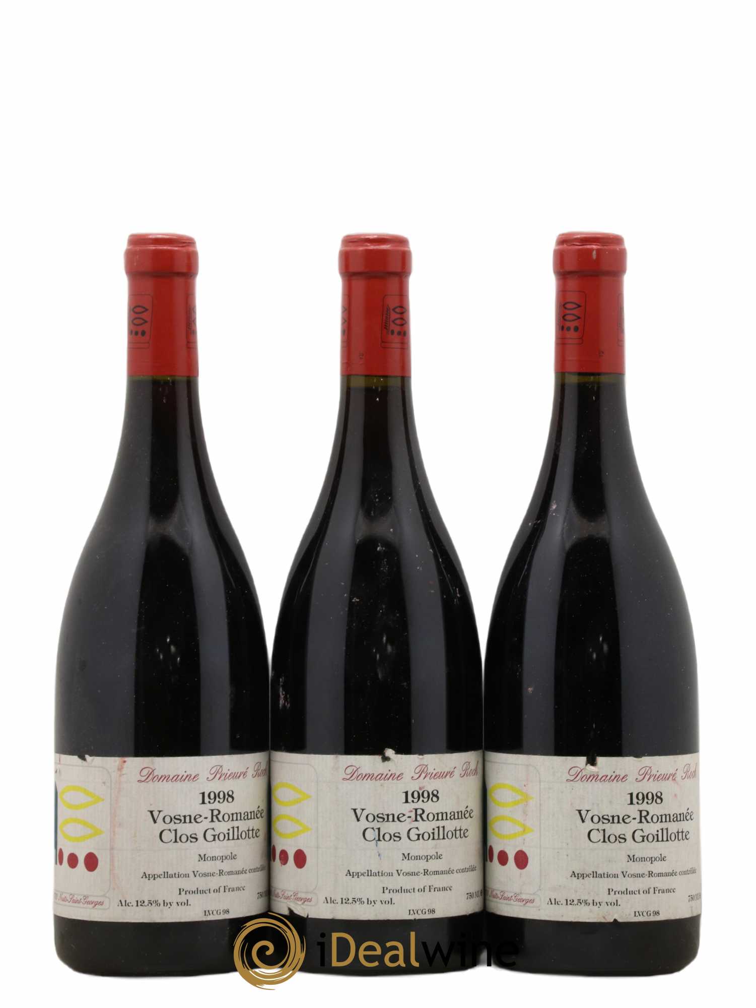 Vosne-Romanée Le Clos Goillotte Prieuré Roch 1998 - Lot of 3 bottles - 0