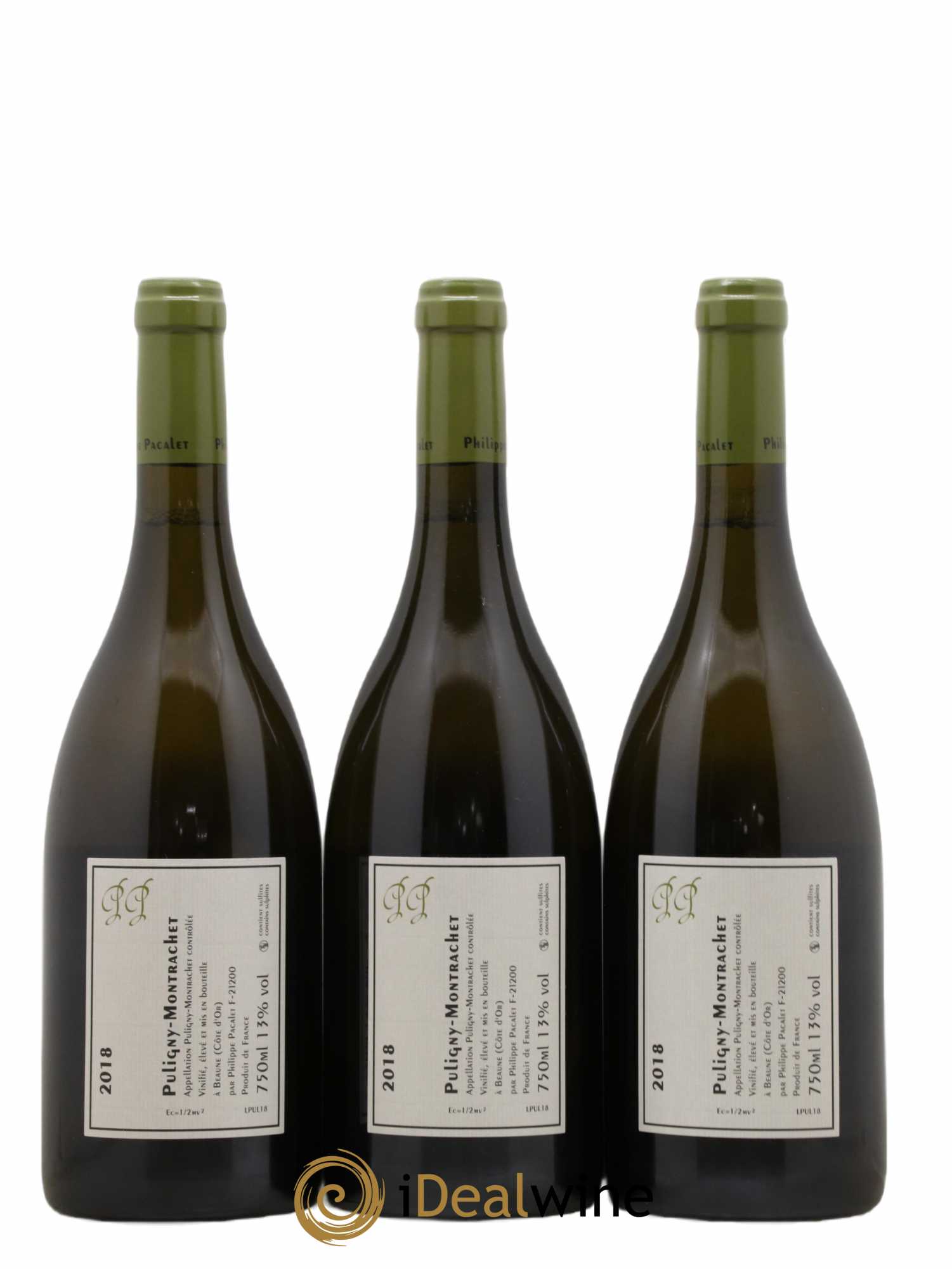 Puligny-Montrachet Philippe Pacalet  2018 - Lot of 3 bottles - 1
