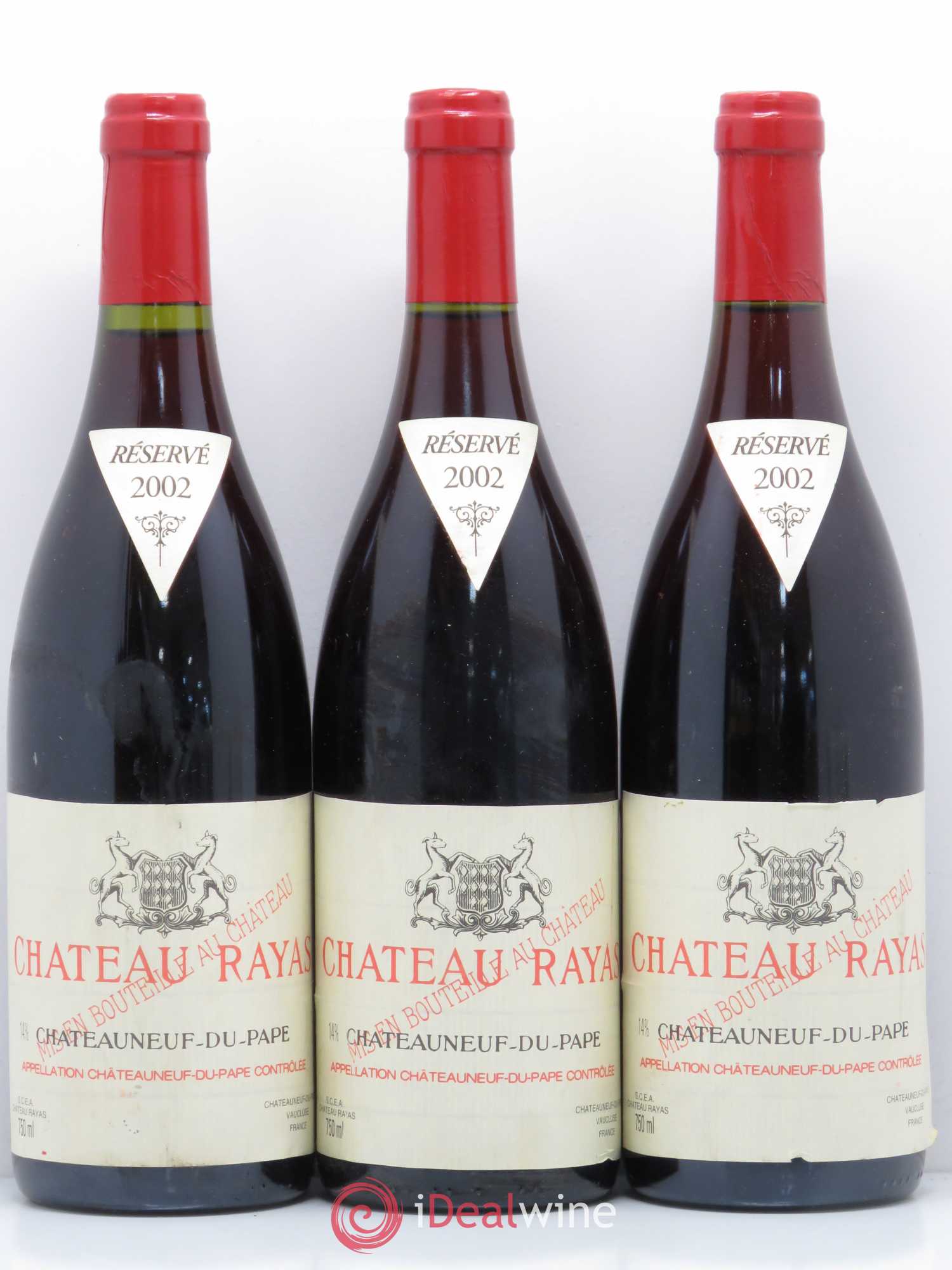 Châteauneuf-du-Pape Château Rayas Emmanuel Reynaud 2002 - Lot de 3 bouteilles - 0