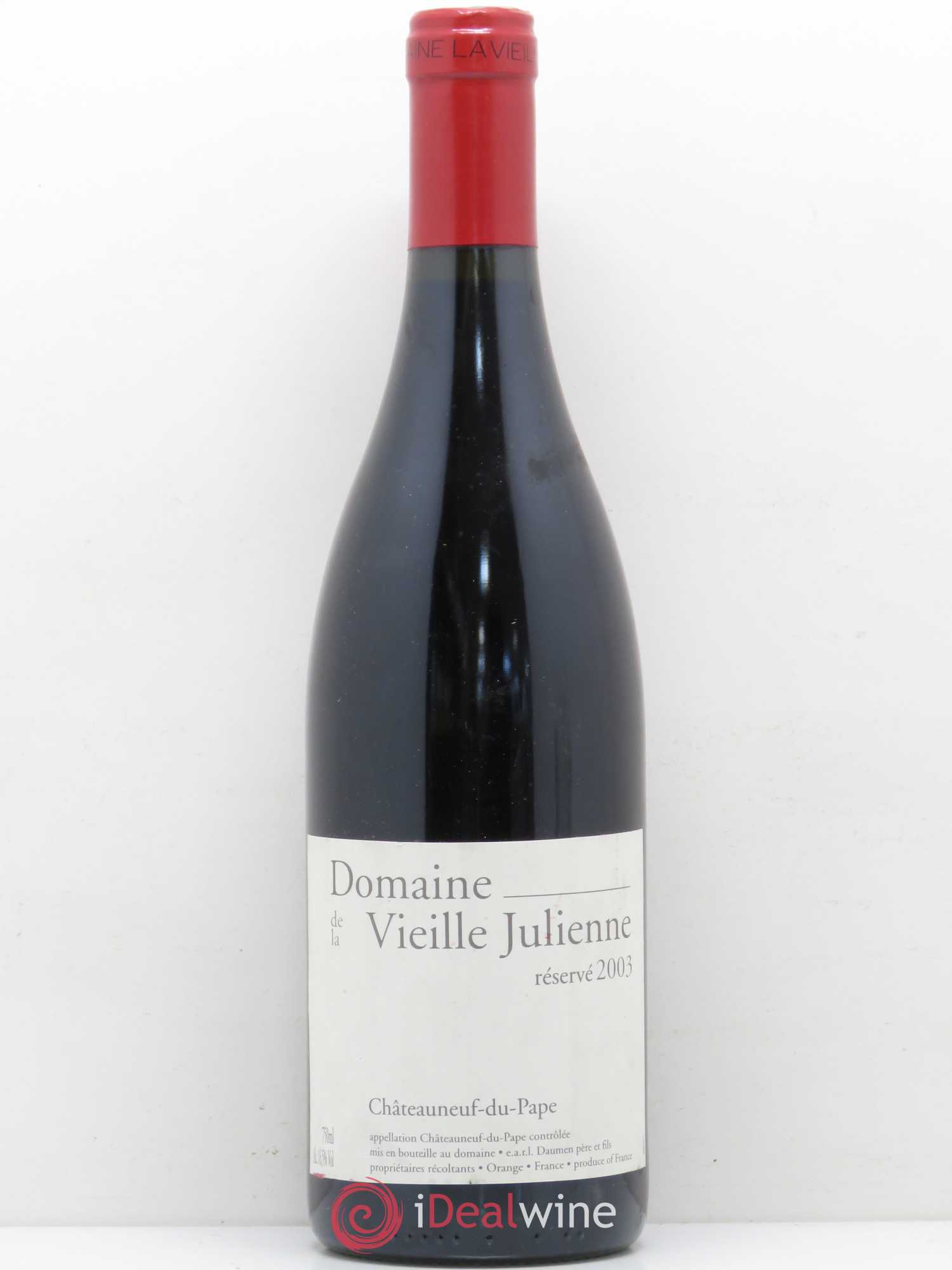 Châteauneuf-du-Pape Vieille Julienne (Domaine de la) Réservé Jean-Paul Daumen 2003 - Lot de 1 bouteille - 0