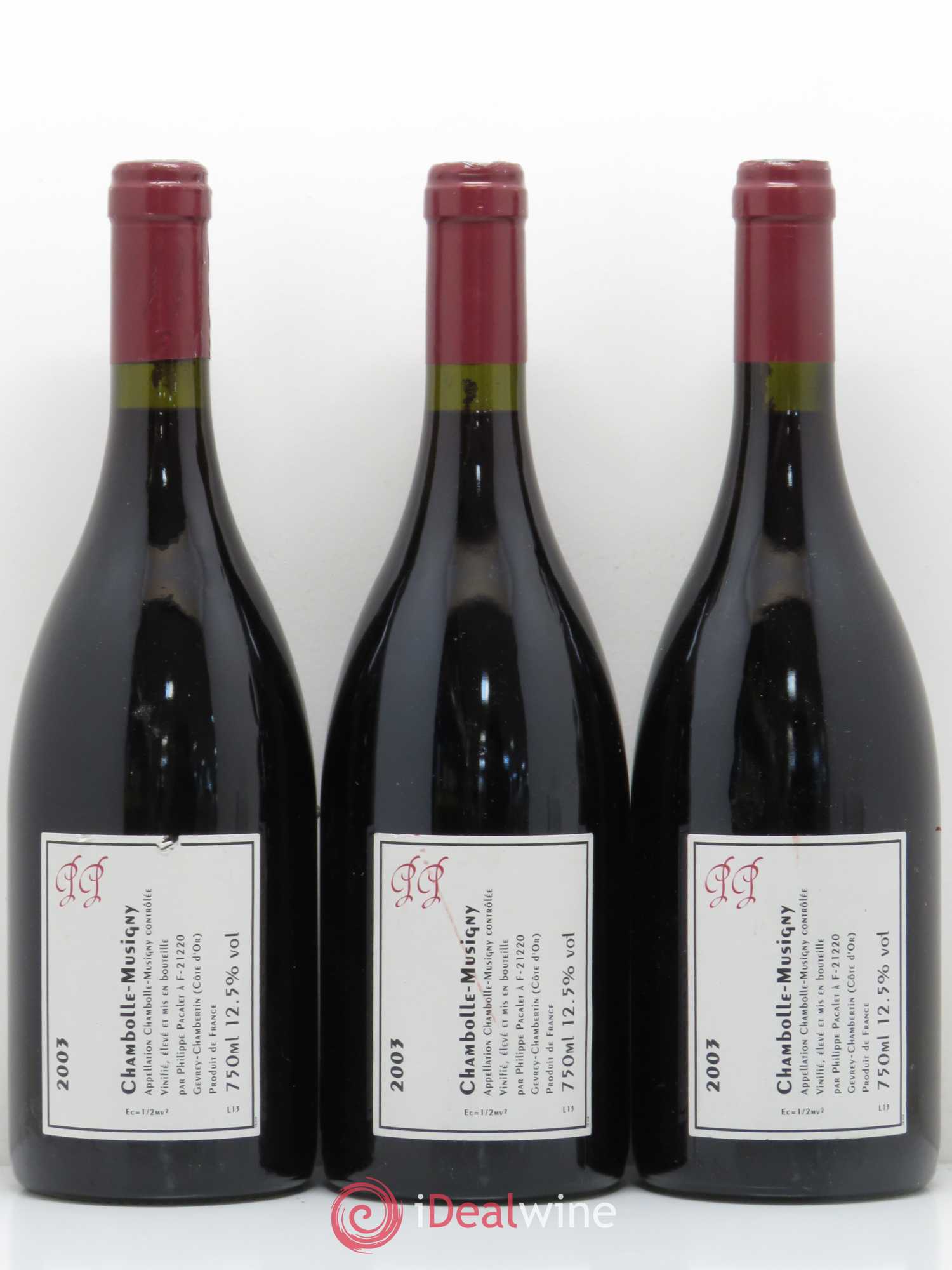 Chambolle-Musigny Philippe Pacalet 2003 - Lot de 3 bouteilles - 1