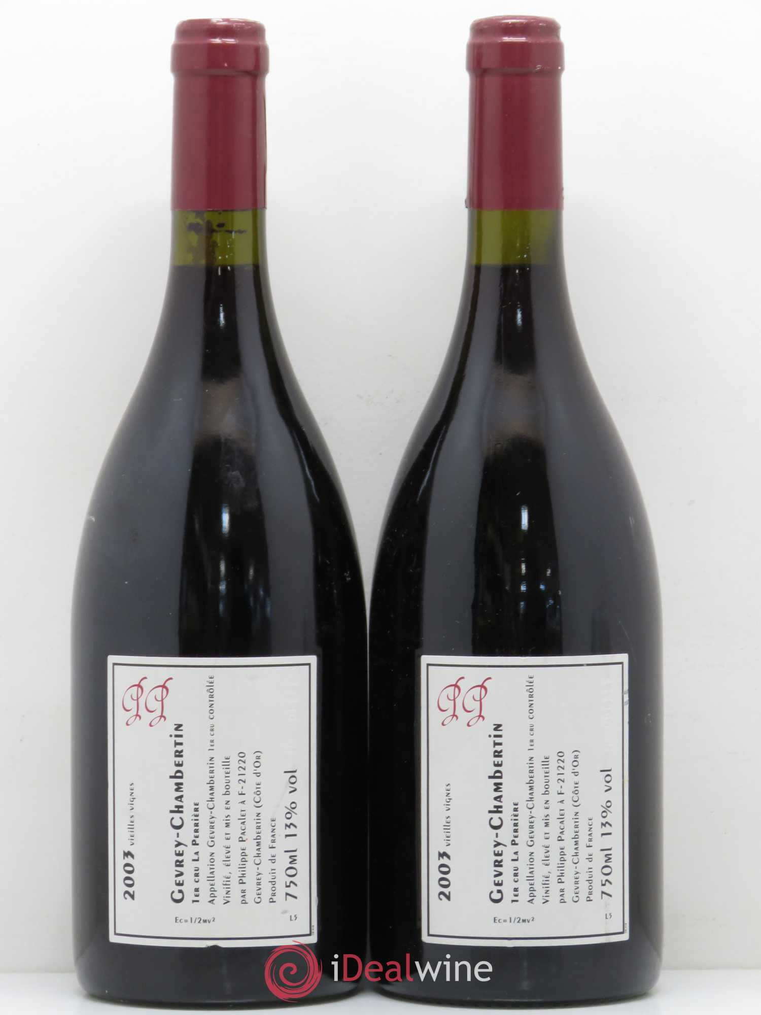 Gevrey-Chambertin 1er Cru La Perrière Philippe Pacalet 2003 - Lot de 2 bouteilles - 1