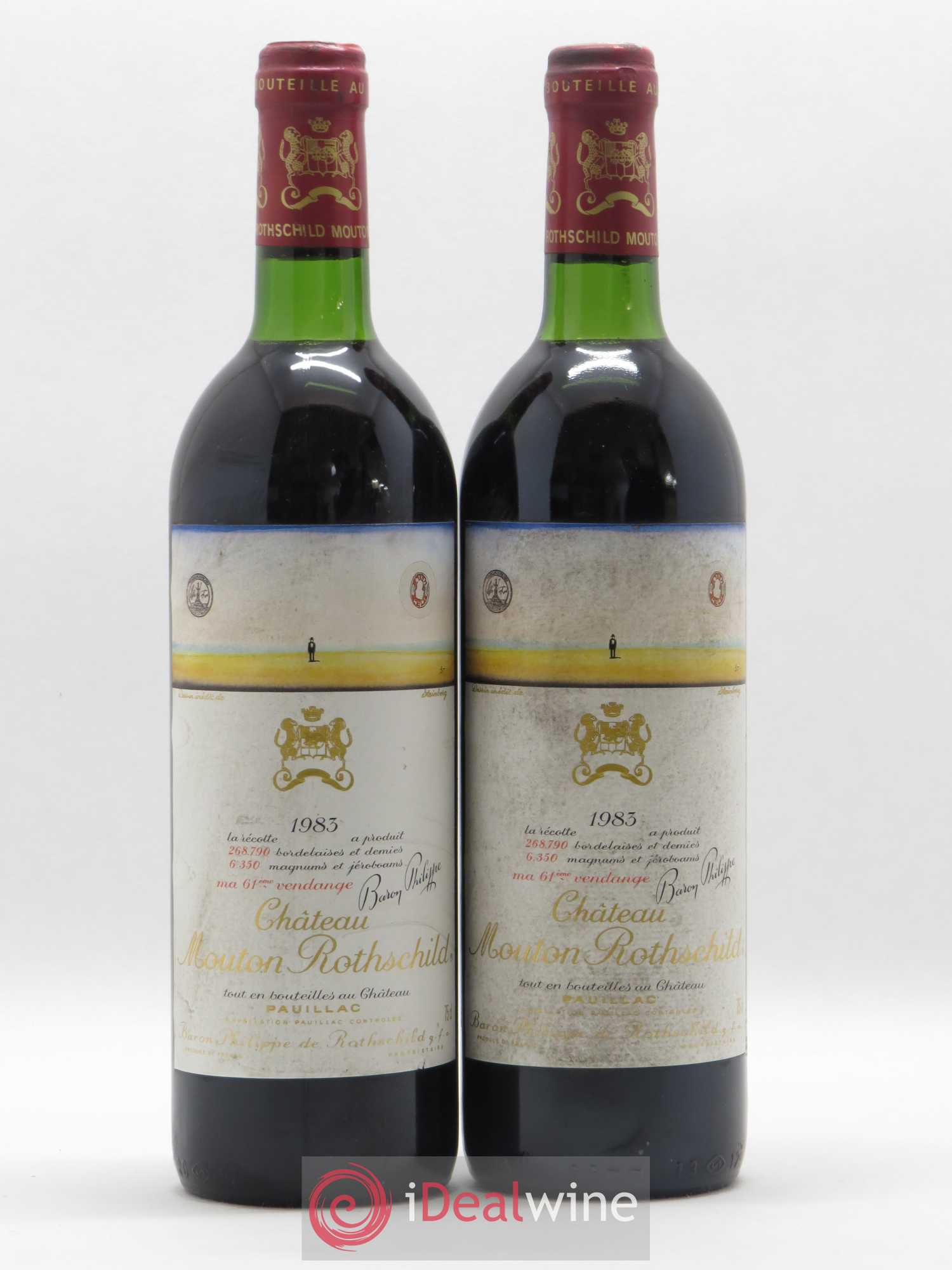 Château Mouton Rothschild 1er Grand Cru Classé 1983 - Lot de 2 bouteilles - 0