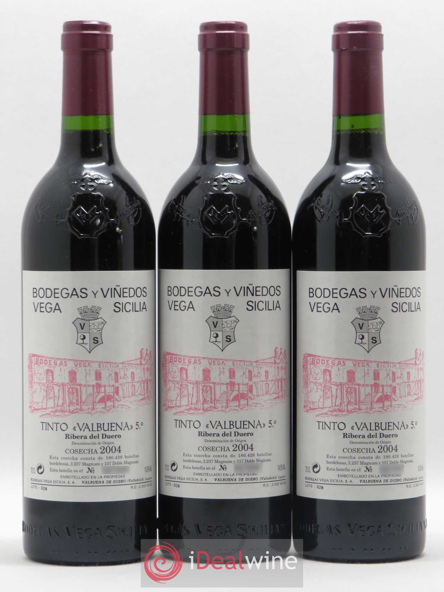 Ribera Del Duero DO Vega Sicilia Valbuena 5 ano Famille Alvarez 2004 - Lot de 6 bouteilles - 1