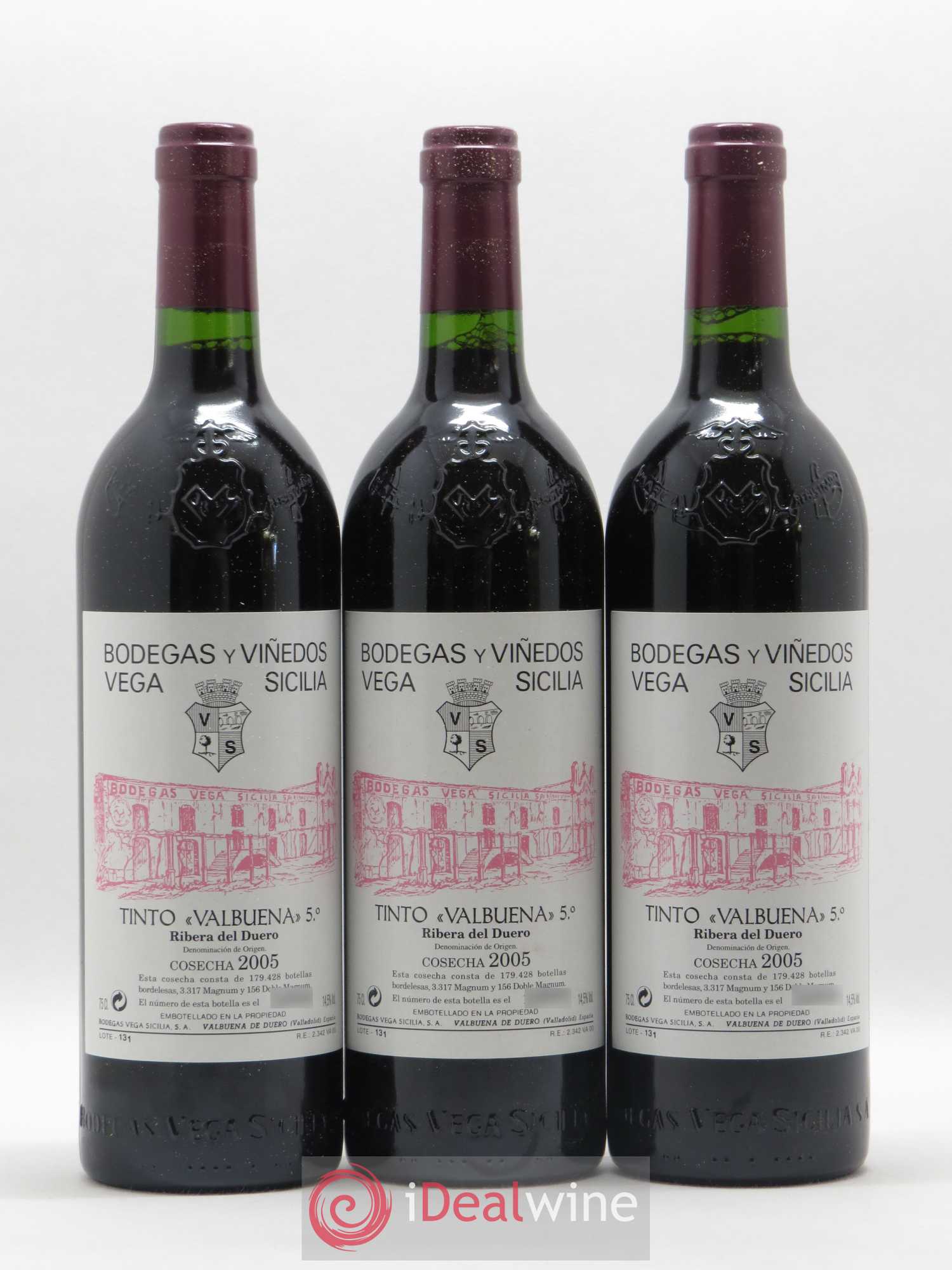 Ribera Del Duero DO Vega Sicilia Valbuena 5 ano Famille Alvarez 2005 - Lot de 6 bouteilles - 1