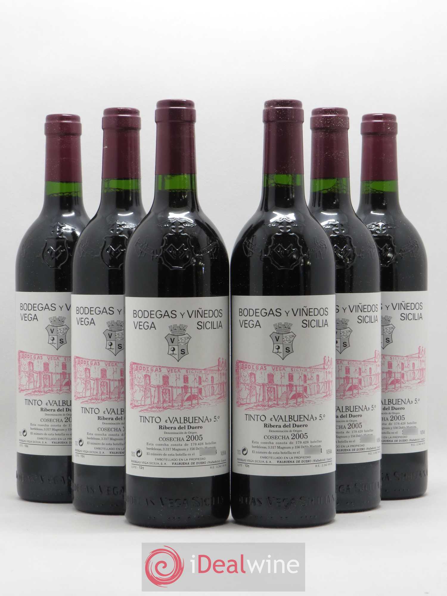 Ribera Del Duero DO Vega Sicilia Valbuena 5 ano Famille Alvarez 2005 - Lot de 6 bouteilles - 0