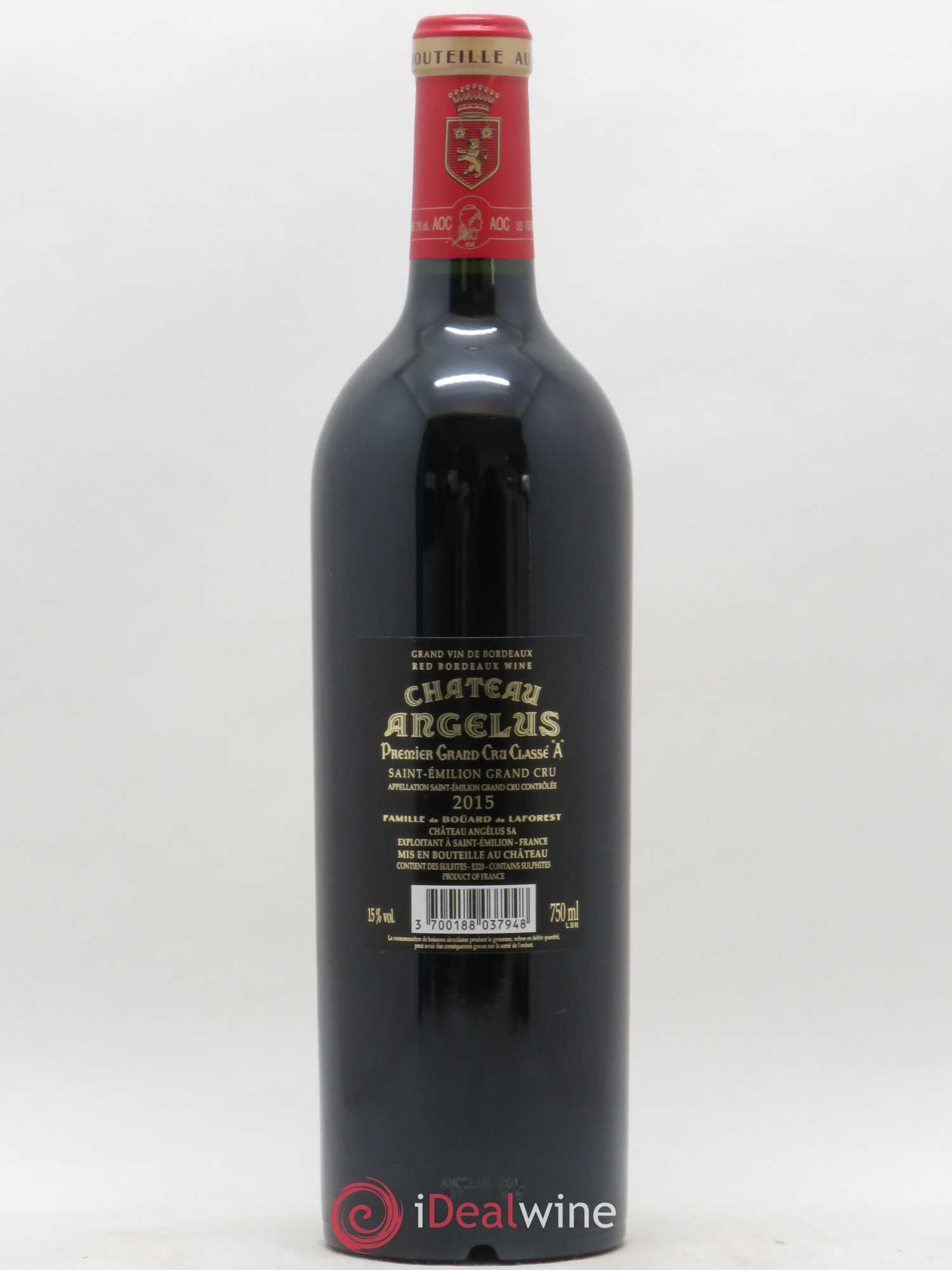 Château Angélus 1er Grand Cru Classé A 2015 - Lot de 1 bouteille - 1