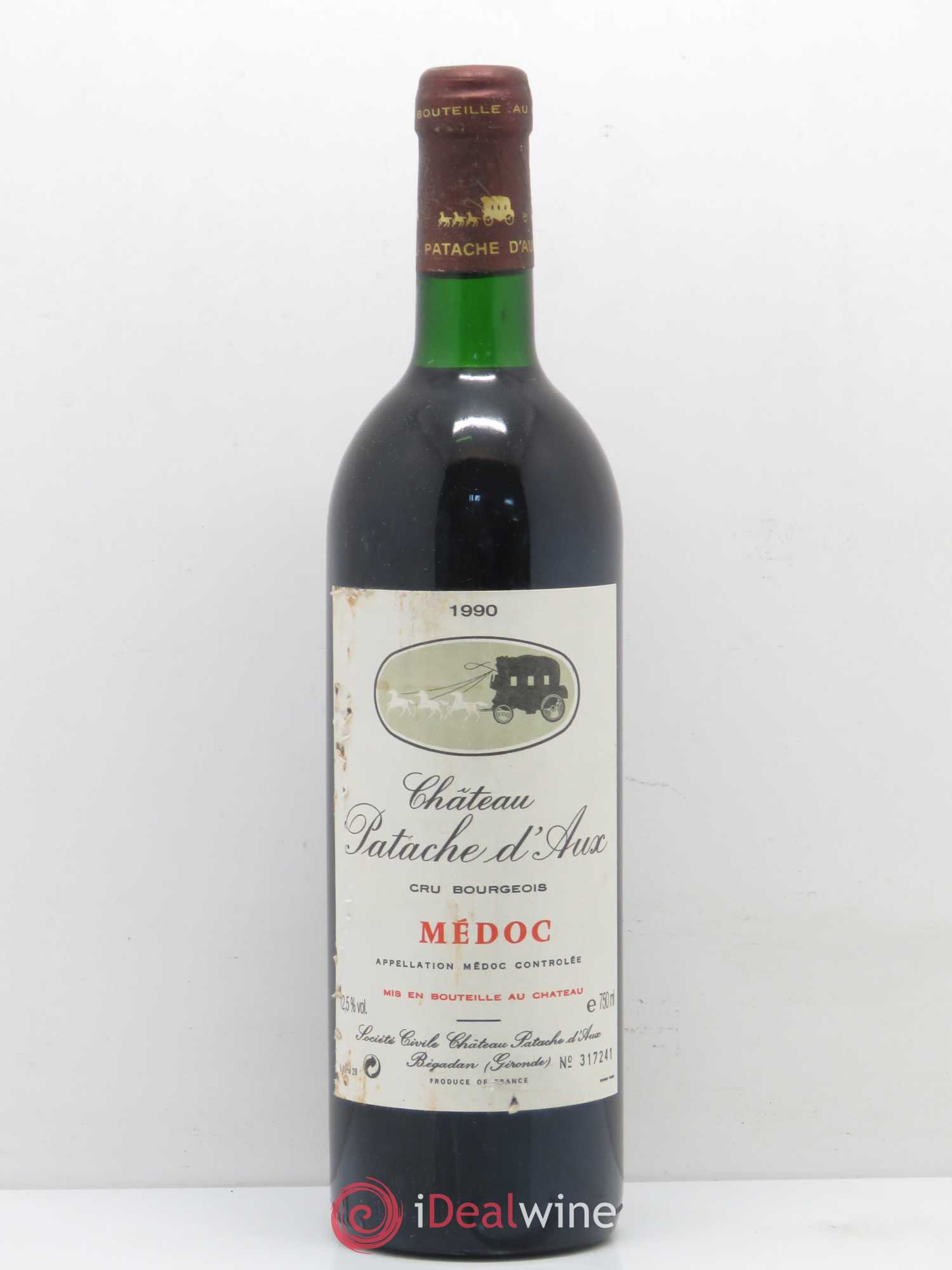Château Patache d'Aux Cru Bourgeois 1990 - Lot de 1 bouteille - 0