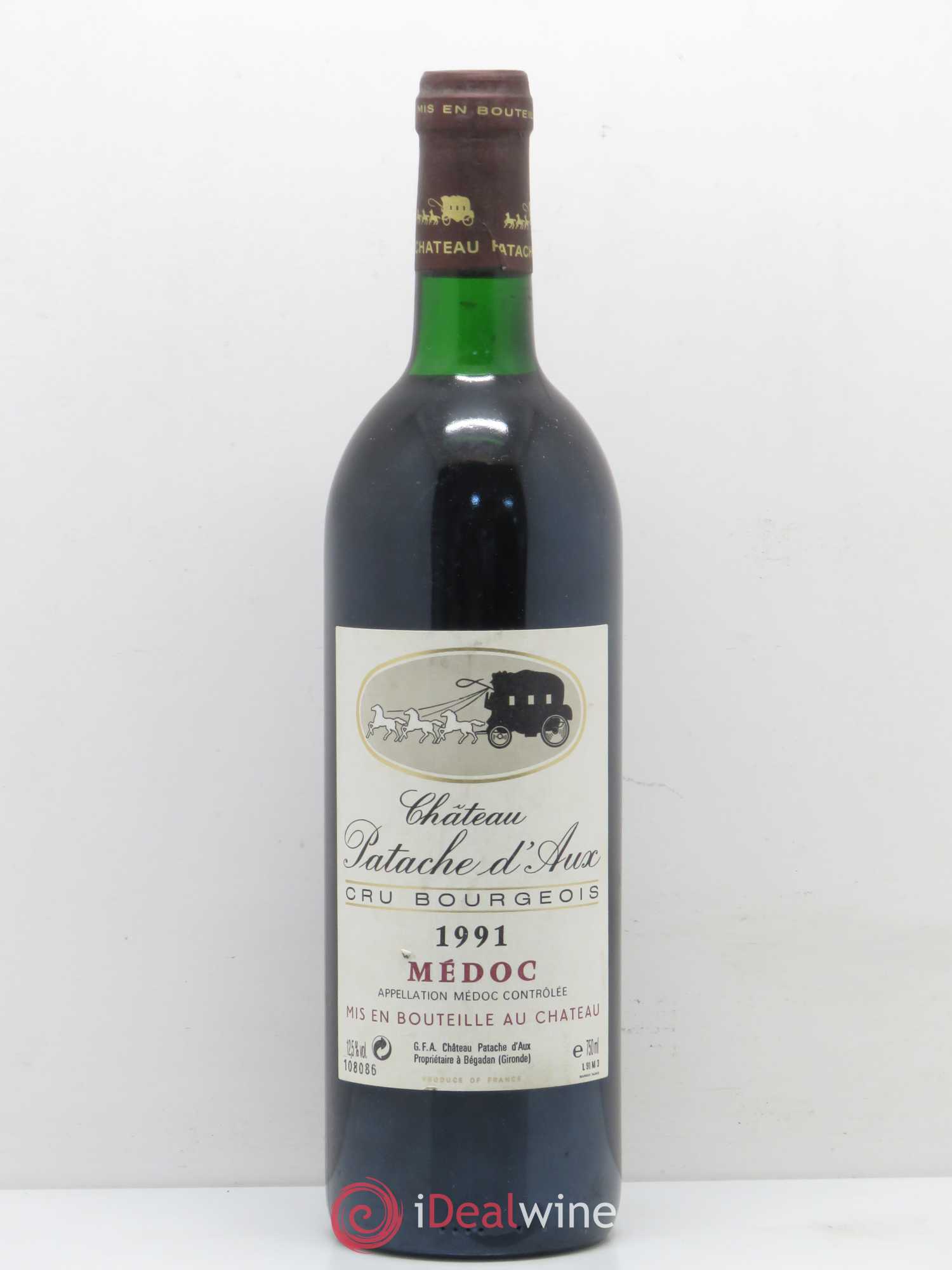 Château Patache d'Aux Cru Bourgeois 1991 - Lot de 1 bouteille - 0