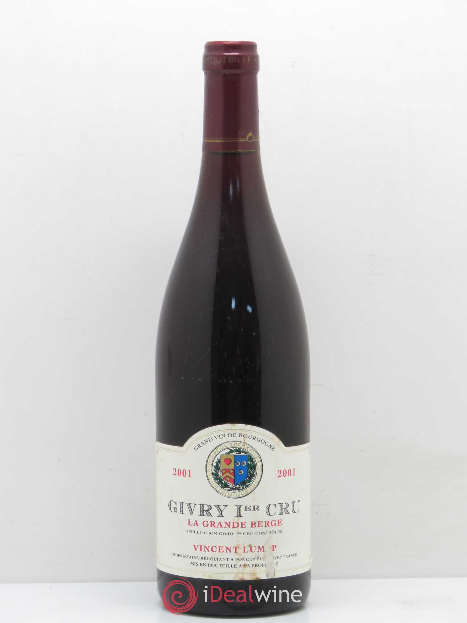 Givry 1er Cru La Grande Berge Vincent Lumpp 2001 - Posten von 1 Flasche - 0