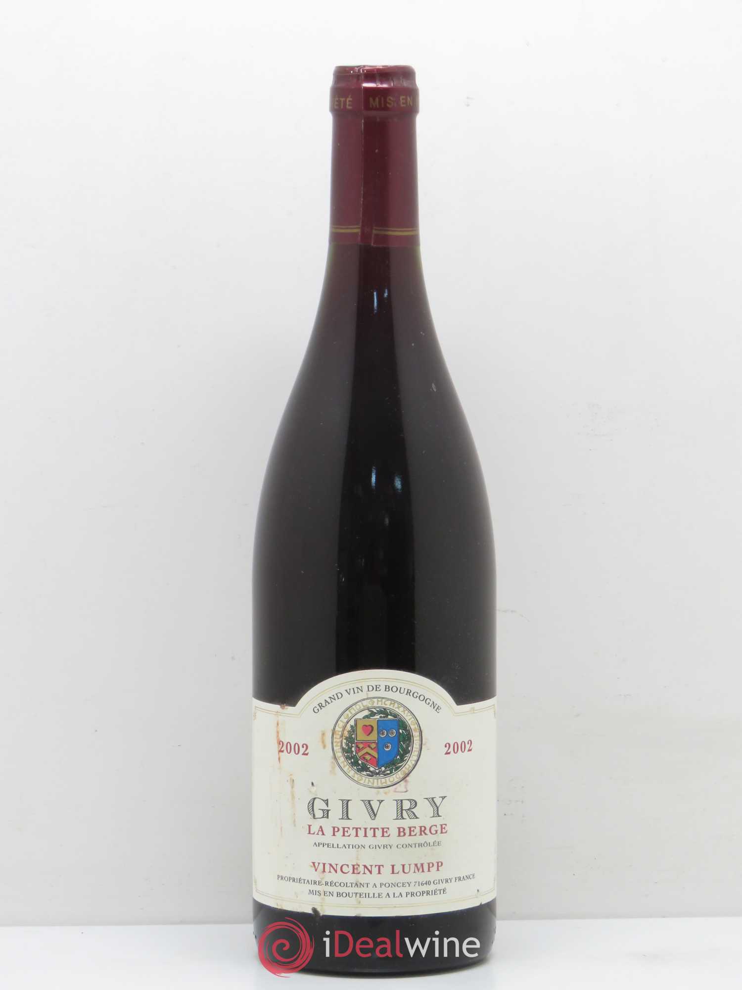 Givry La Petite Berge Vincent Lumpp (sans prix de réserve) 2002 - Posten von 1 Flasche - 0