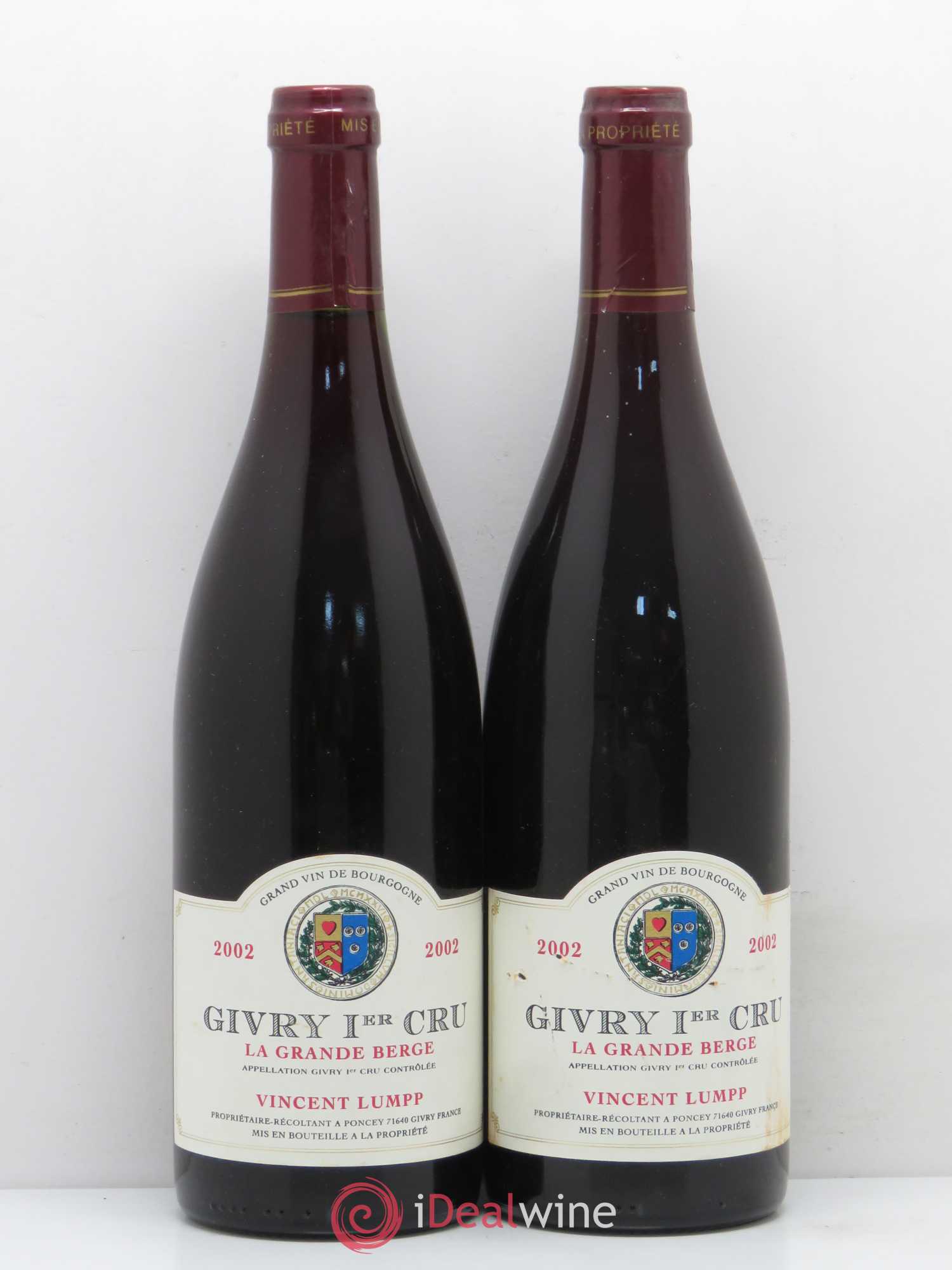 Givry 1er Cru La Grande Berge Vincent Lumpp (sans prix de réserve) 2002 - Posten von 2 Flaschen - 0