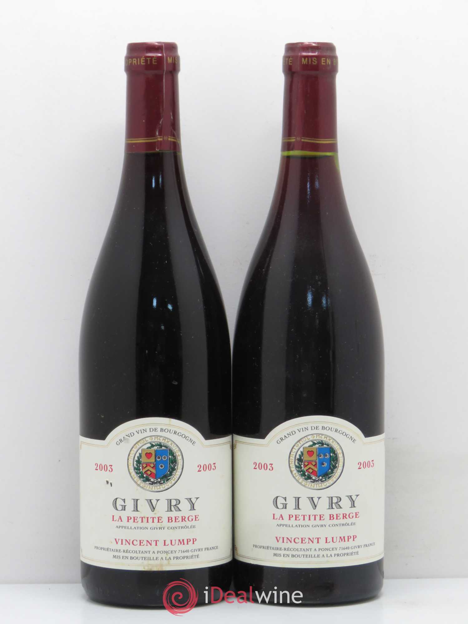 Givry La Petite Berge Vincent Lumpp (sans prix de réserve) 2003 - Posten von 2 Flaschen - 0